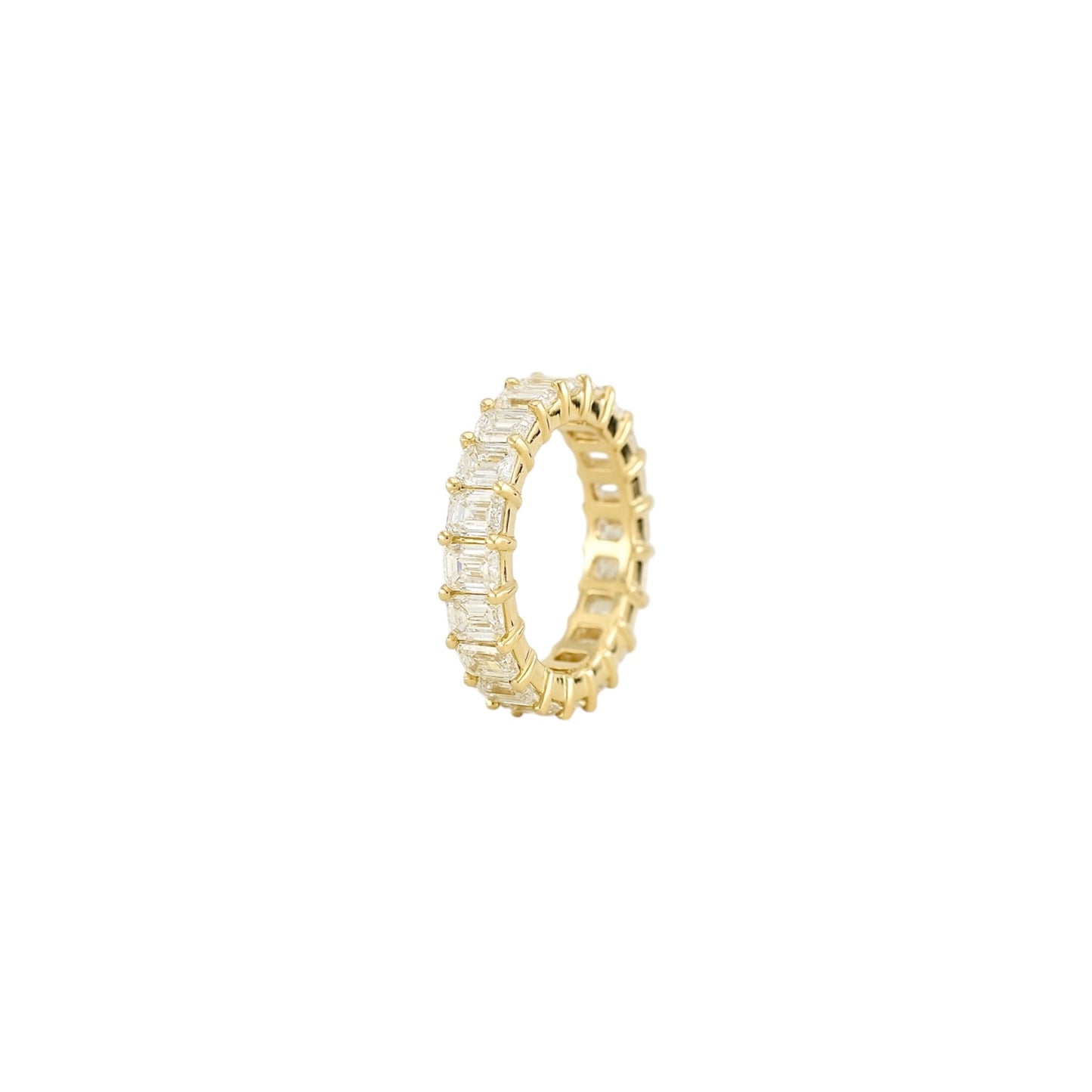 Emerald Cut Eternity Ring | 4x3mm | 14K Solid Gold with E-F VS+ Lab-Grown Diamonds