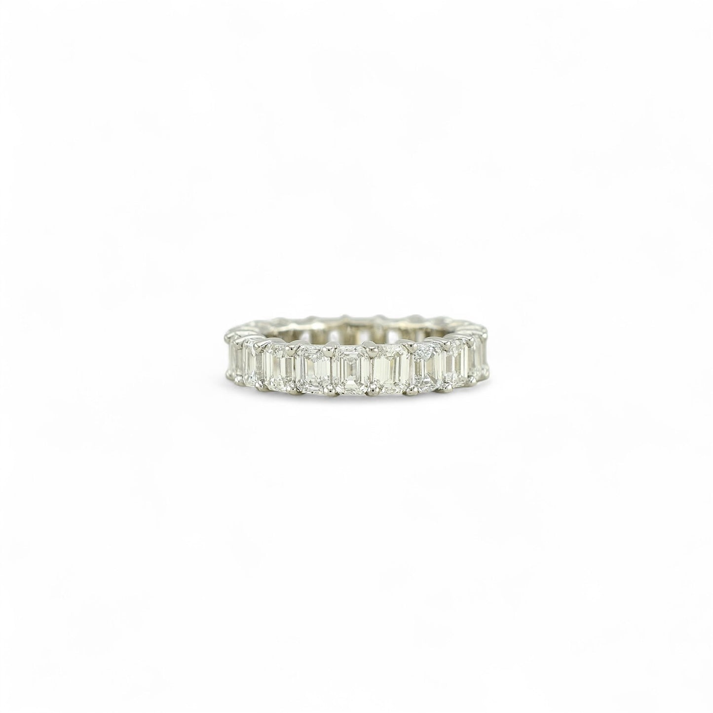 Emerald Cut Eternity Ring | 4x3mm | 14K Solid Gold with E-F VS+ Lab-Grown Diamonds