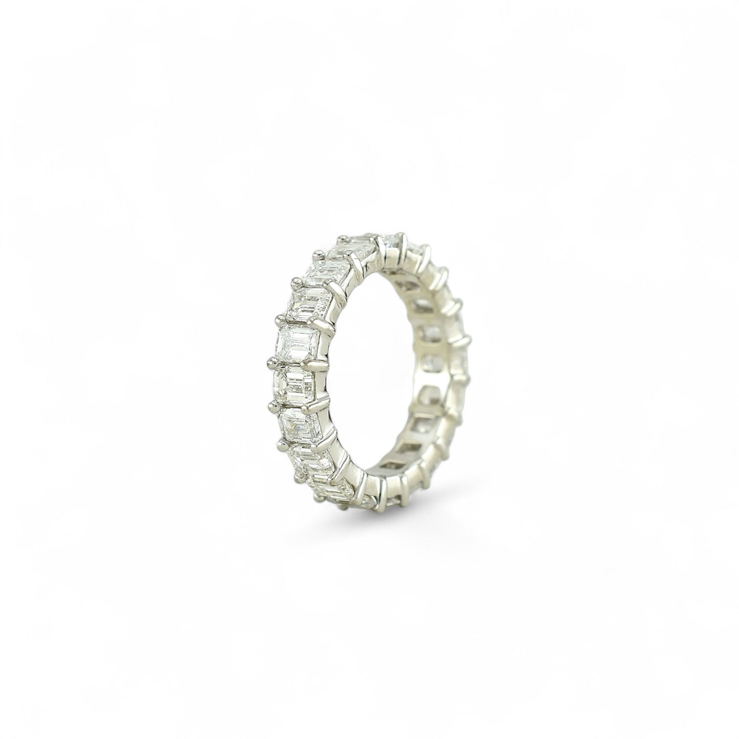 Emerald Cut Eternity Ring | 4x3mm | 14K Solid Gold with E-F VS+ Lab-Grown Diamonds