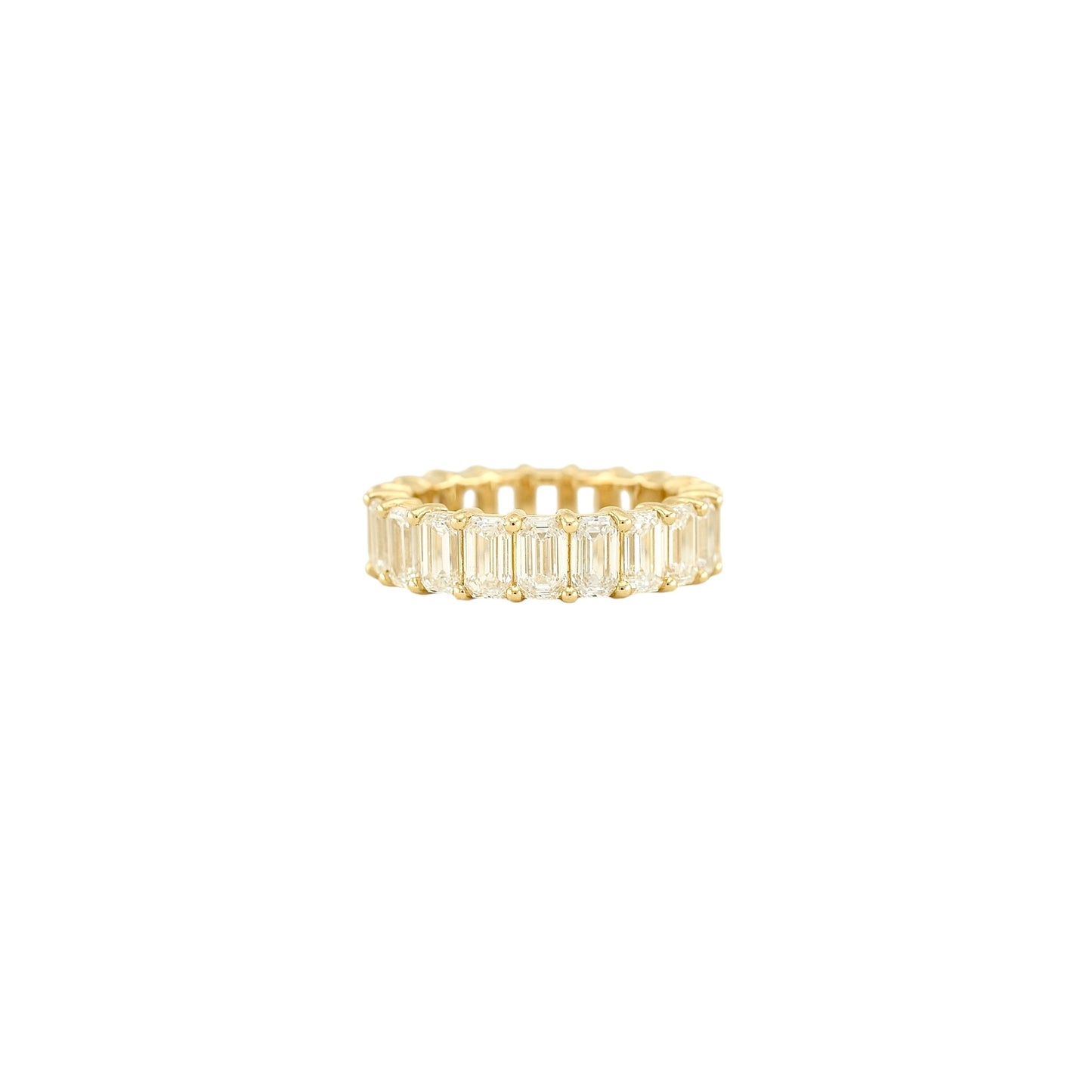 Emerald Cut Eternity Ring | 5x3mm | 14K Solid Gold with E-F VS+ Lab-Grown Diamonds