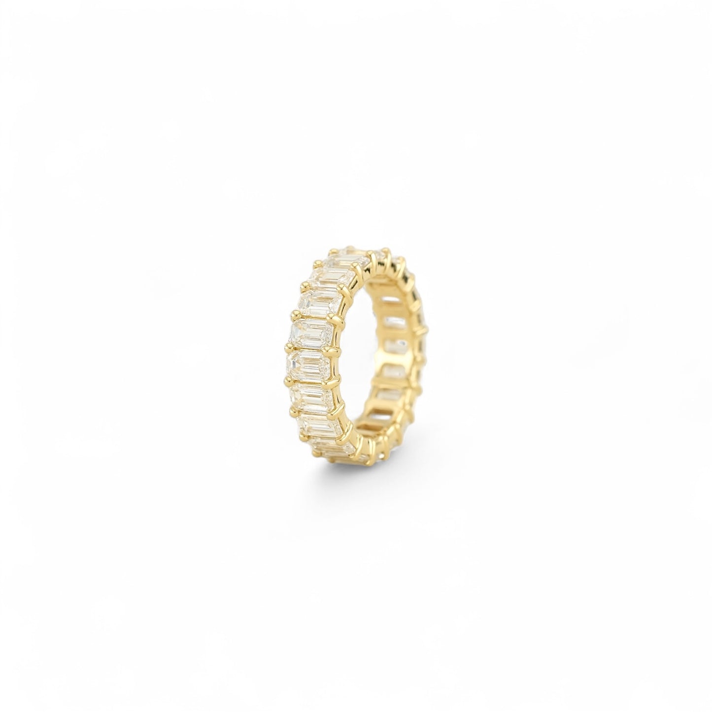 Emerald Cut Eternity Ring | 5x3mm | 14K Solid Gold with E-F VS+ Lab-Grown Diamonds