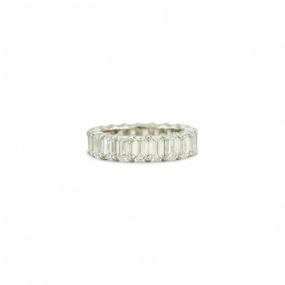 Emerald Cut Eternity Ring | 5x3mm | 14K Solid Gold with E-F VS+ Lab-Grown Diamonds