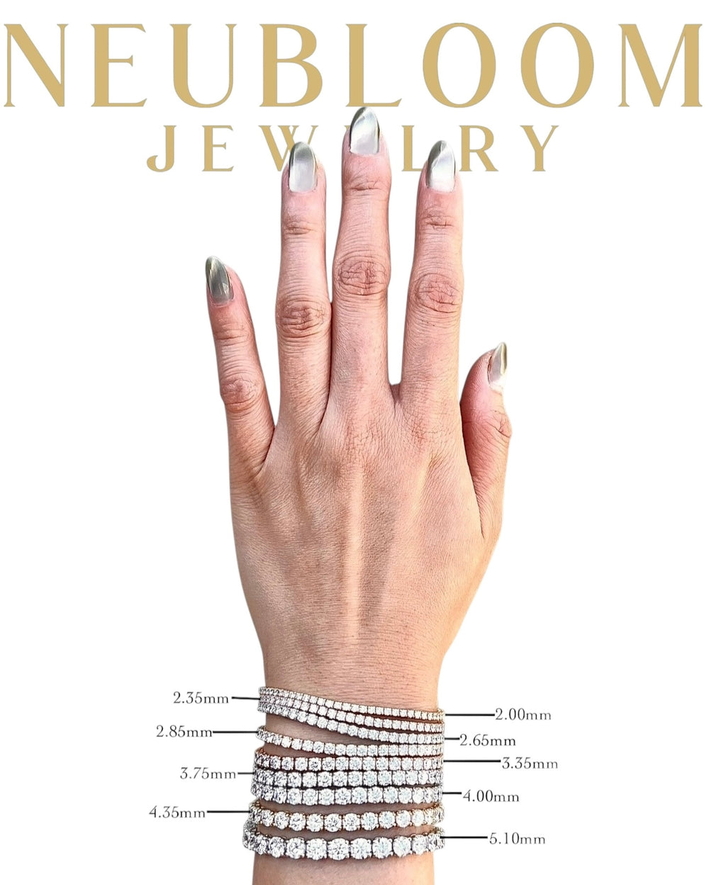 4-4.70ct. Lab-Grown DiamondTennis Bracelet | 2.65mm | 14K Solid Gold with E-F VS+ Diamonds