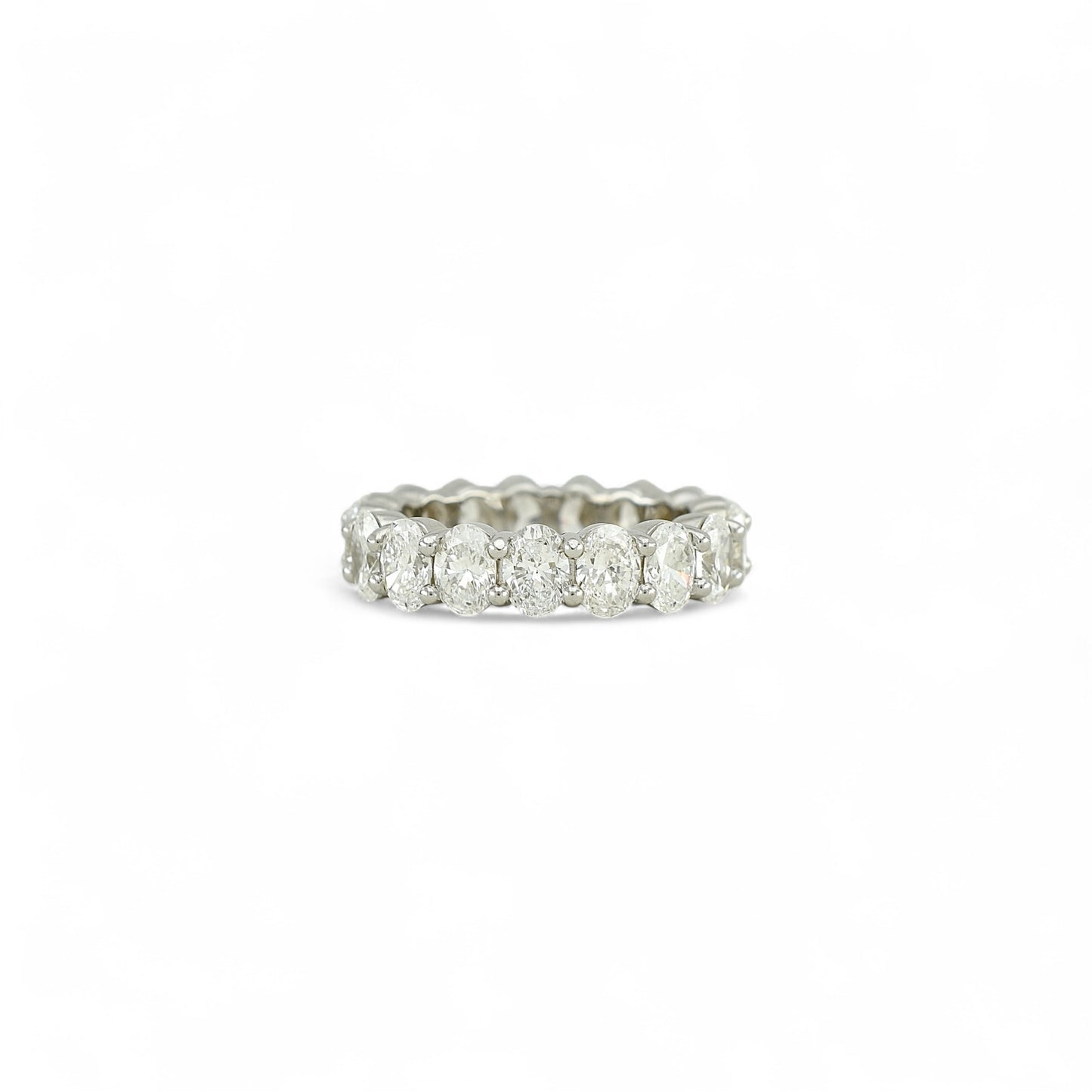 Oval Cut Eternity Ring | 5.3x3.8mm | 14K Solid Gold with E-F VS+ Lab-Grown Diamonds