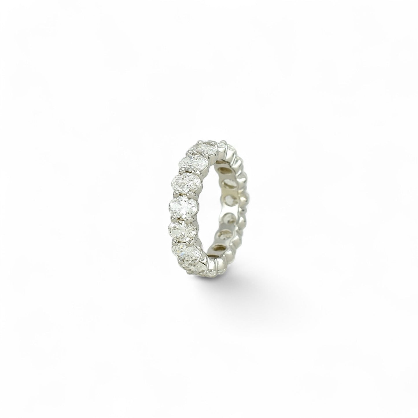 Oval Cut Eternity Ring | 5.3x3.8mm | 14K Solid Gold with E-F VS+ Lab-Grown Diamonds
