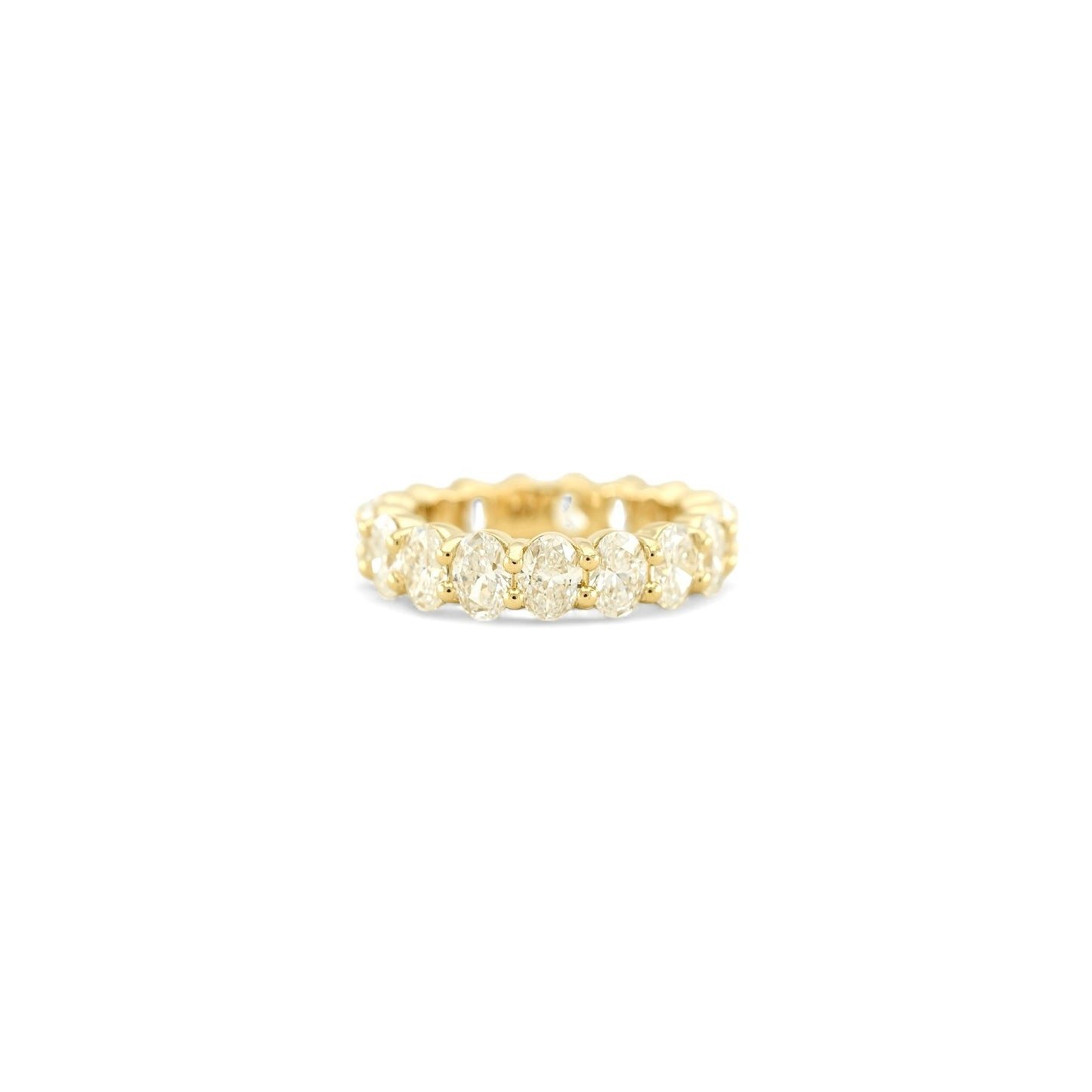 Oval Cut Eternity Ring | 5.3x3.8mm | 14K Solid Gold with E-F VS+ Lab-Grown Diamonds