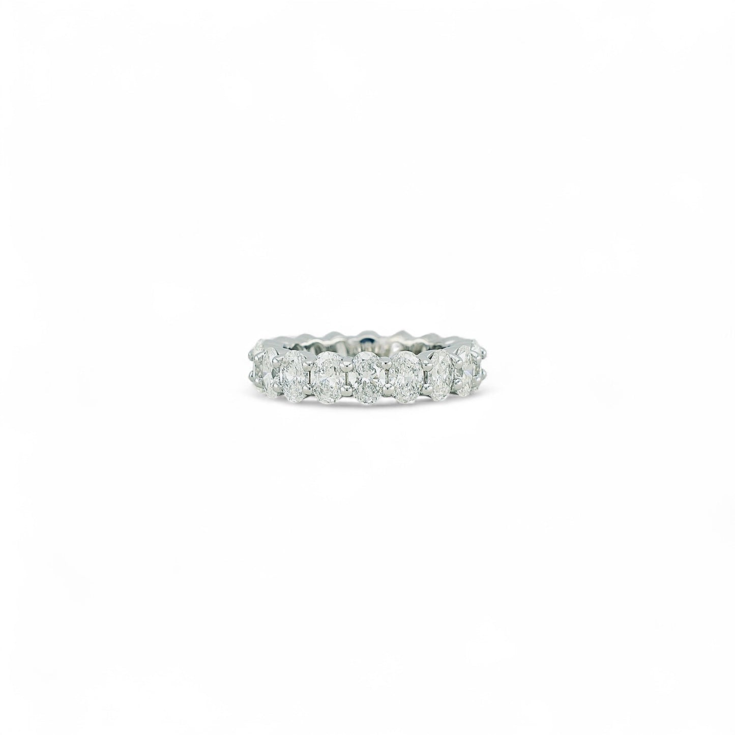 Oval Cut Eternity Ring | 5x3.5mm | 14K Solid Gold with E-F VS+ Lab-Grown Diamonds
