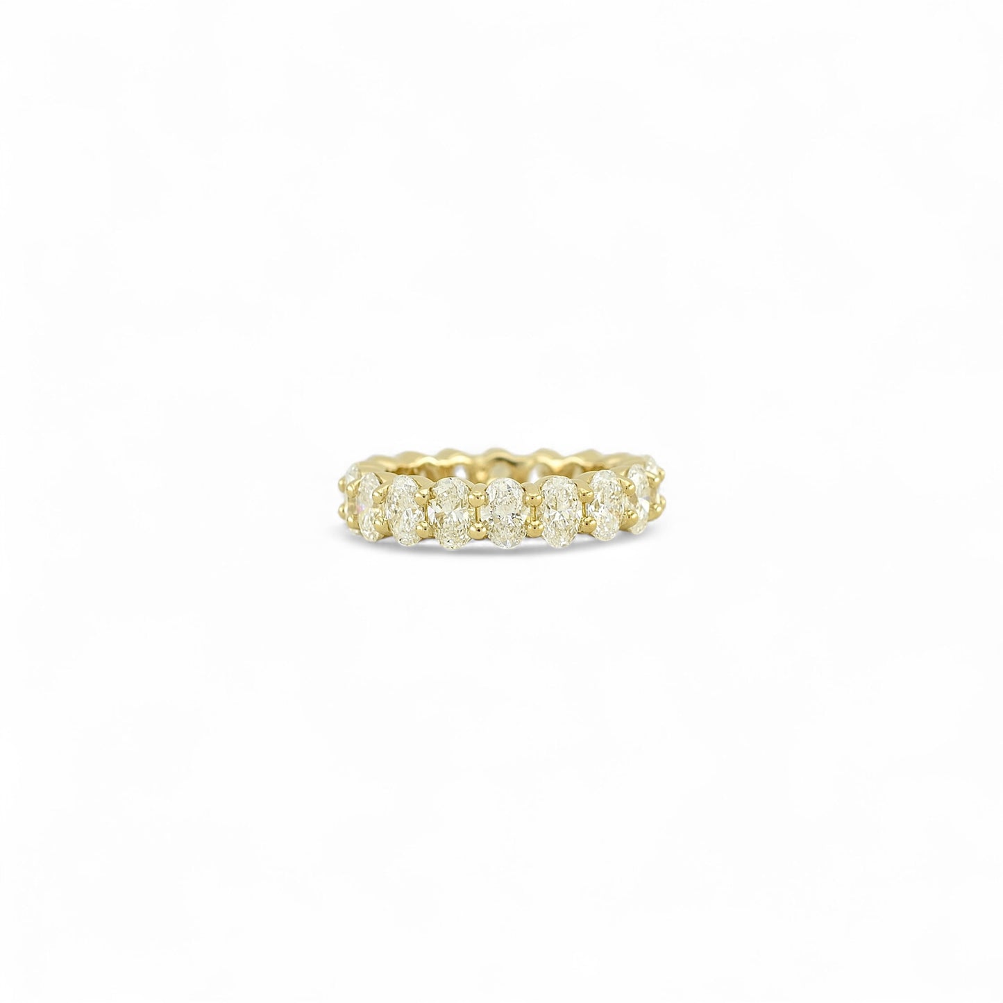 Oval Cut Eternity Ring | 5x3.5mm | 14K Solid Gold with E-F VS+ Lab-Grown Diamonds