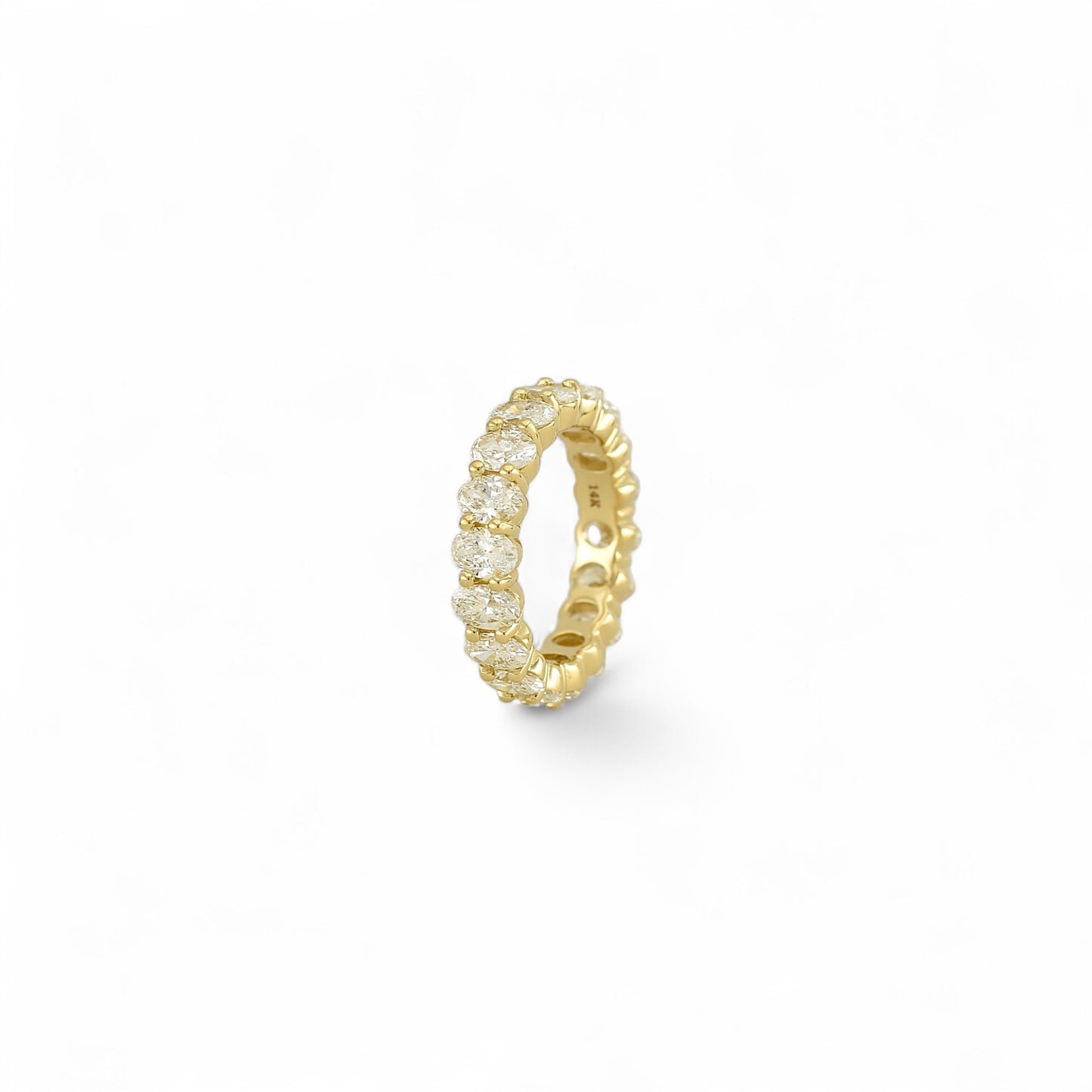 Oval Cut Eternity Ring | 5x3.5mm | 14K Solid Gold with E-F VS+ Lab-Grown Diamonds