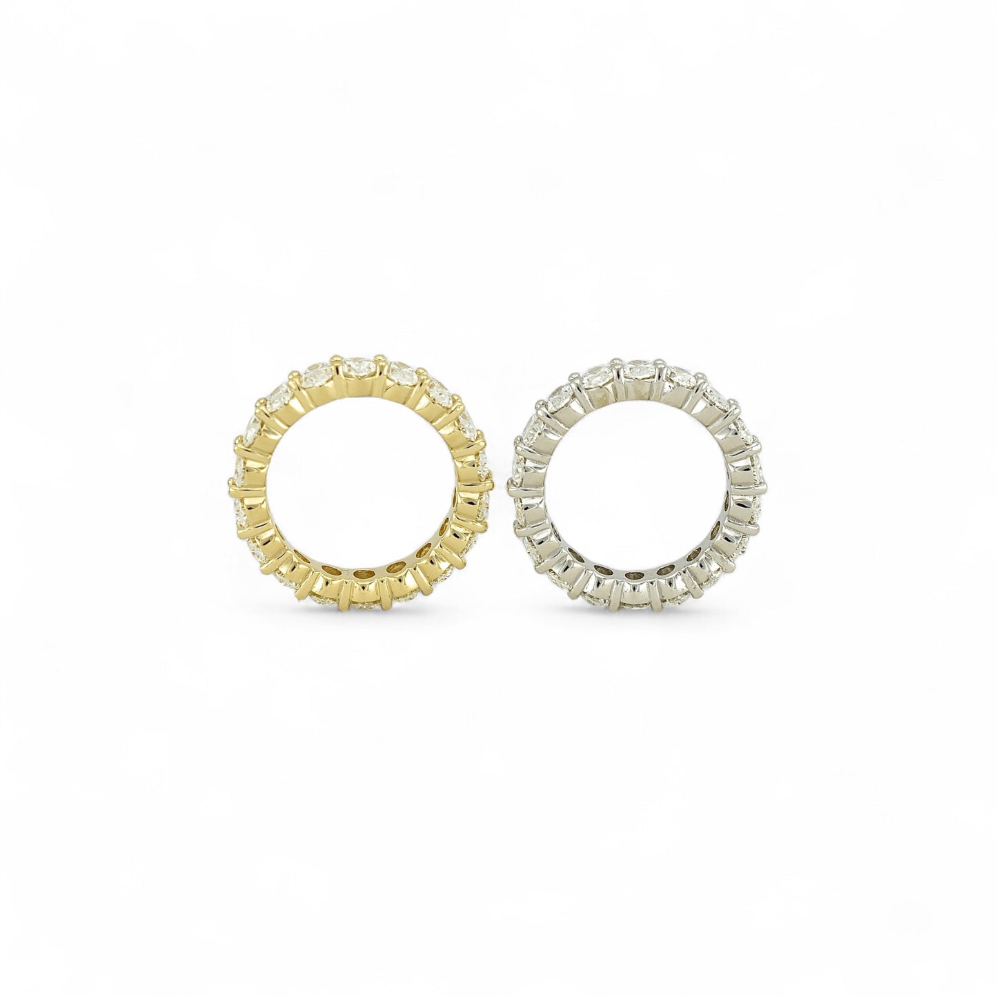 Oval Cut Eternity Ring | 5x3.5mm | 14K Solid Gold with E-F VS+ Lab-Grown Diamonds