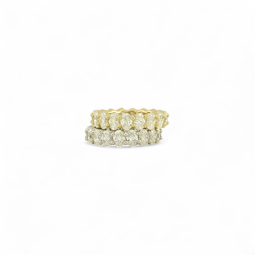 Oval Cut Eternity Ring | 5x3.5mm | 14K Solid Gold with E-F VS+ Lab-Grown Diamonds