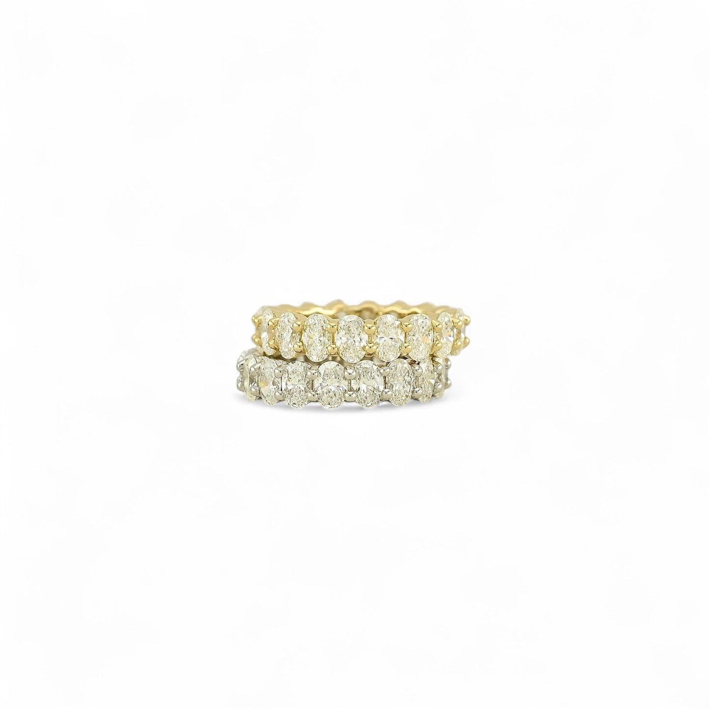 Oval Cut Eternity Ring | 5x3.5mm | 14K Solid Gold with E-F VS+ Lab-Grown Diamonds