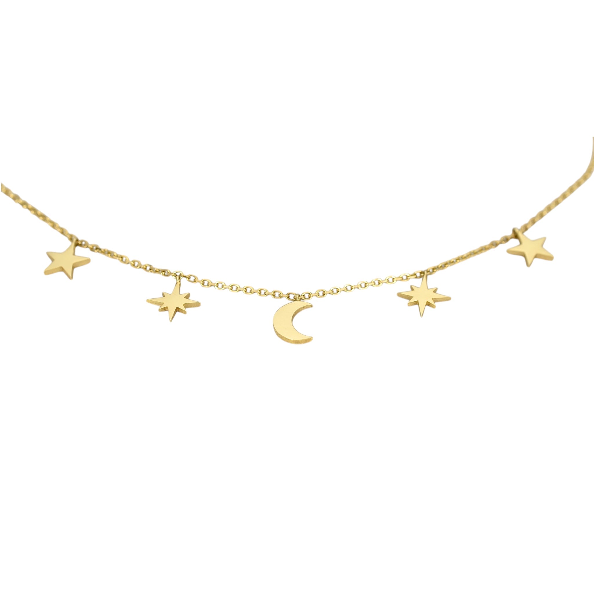 No.561 starry night necklace：ゴールド ネックレス Van Gogh Starry Night Enamel Diamond and Yellow Sapphire