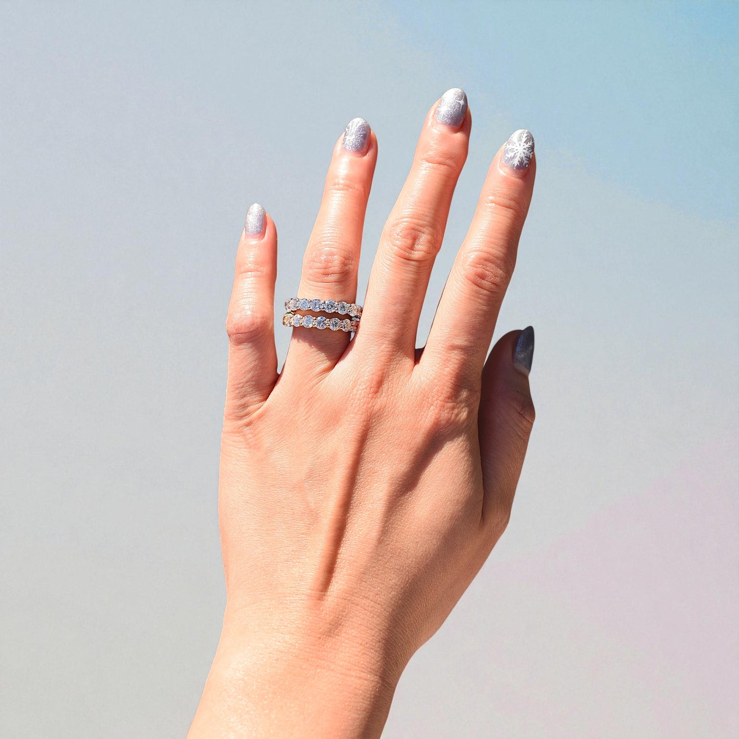 Round Cut Eternity Ring | 3.75mm | 14K Solid Gold with E-F VS+ Lab-Grown Diamonds