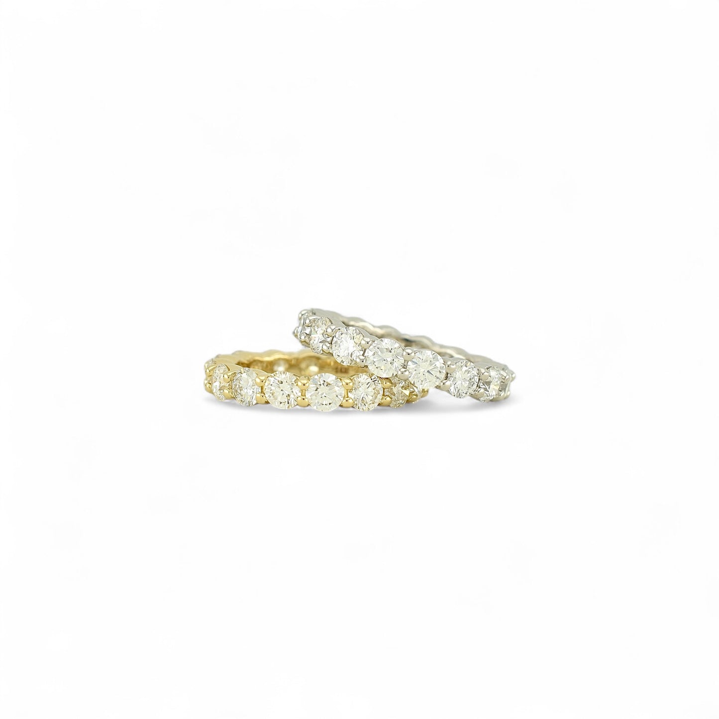 Round Cut Eternity Ring | 4.00mm | 14K Solid Gold with E-F VS+ Lab-Grown Diamonds