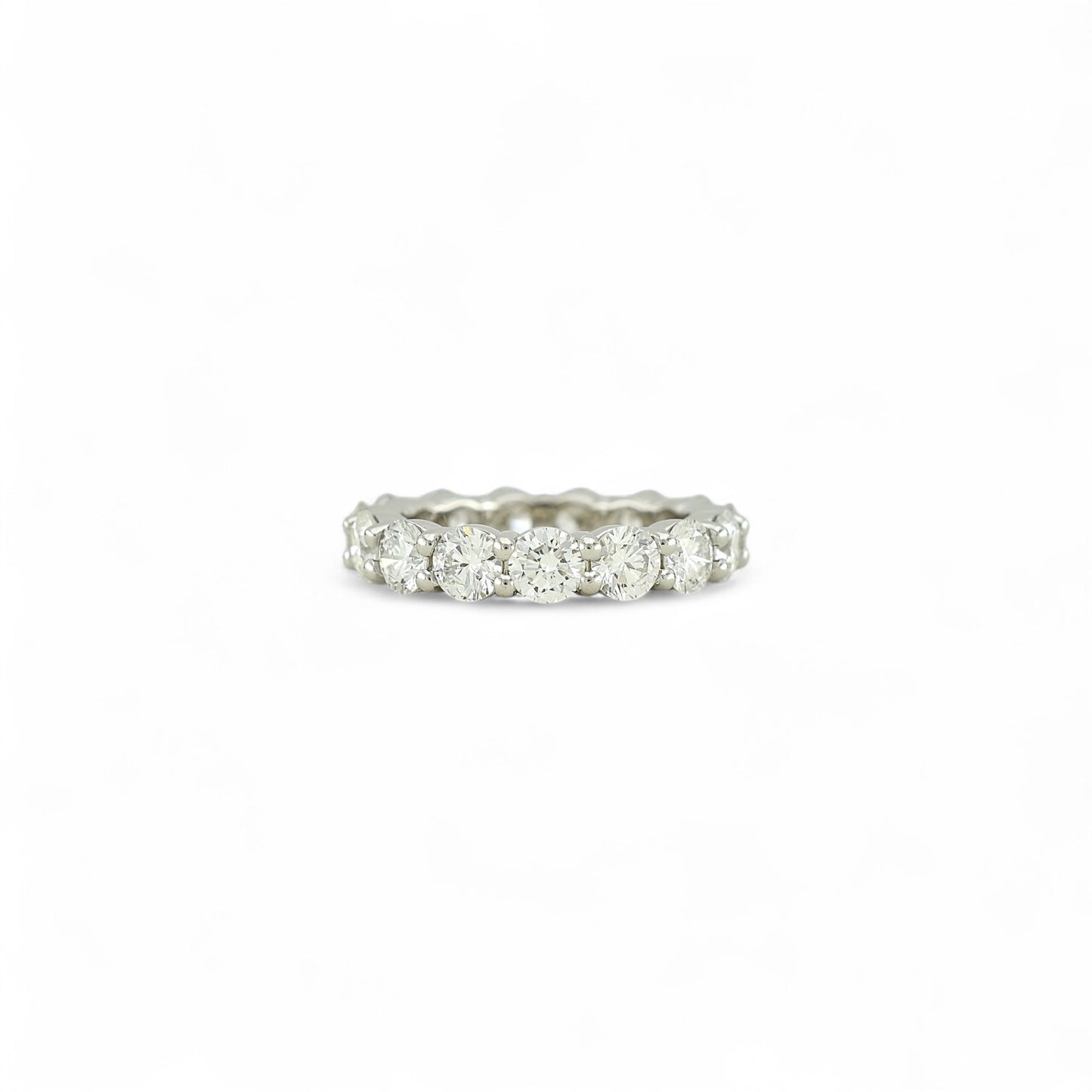 Round Cut Eternity Ring | 4.30mm | 14K Solid Gold with E-F VS+ Lab-Grown Diamonds