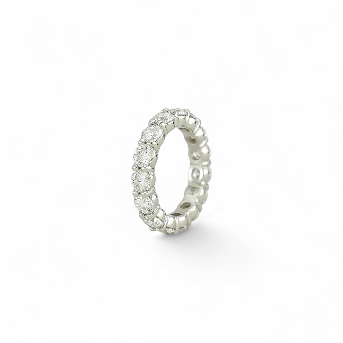 Round Cut Eternity Ring | 4.30mm | 14K Solid Gold with E-F VS+ Lab-Grown Diamonds