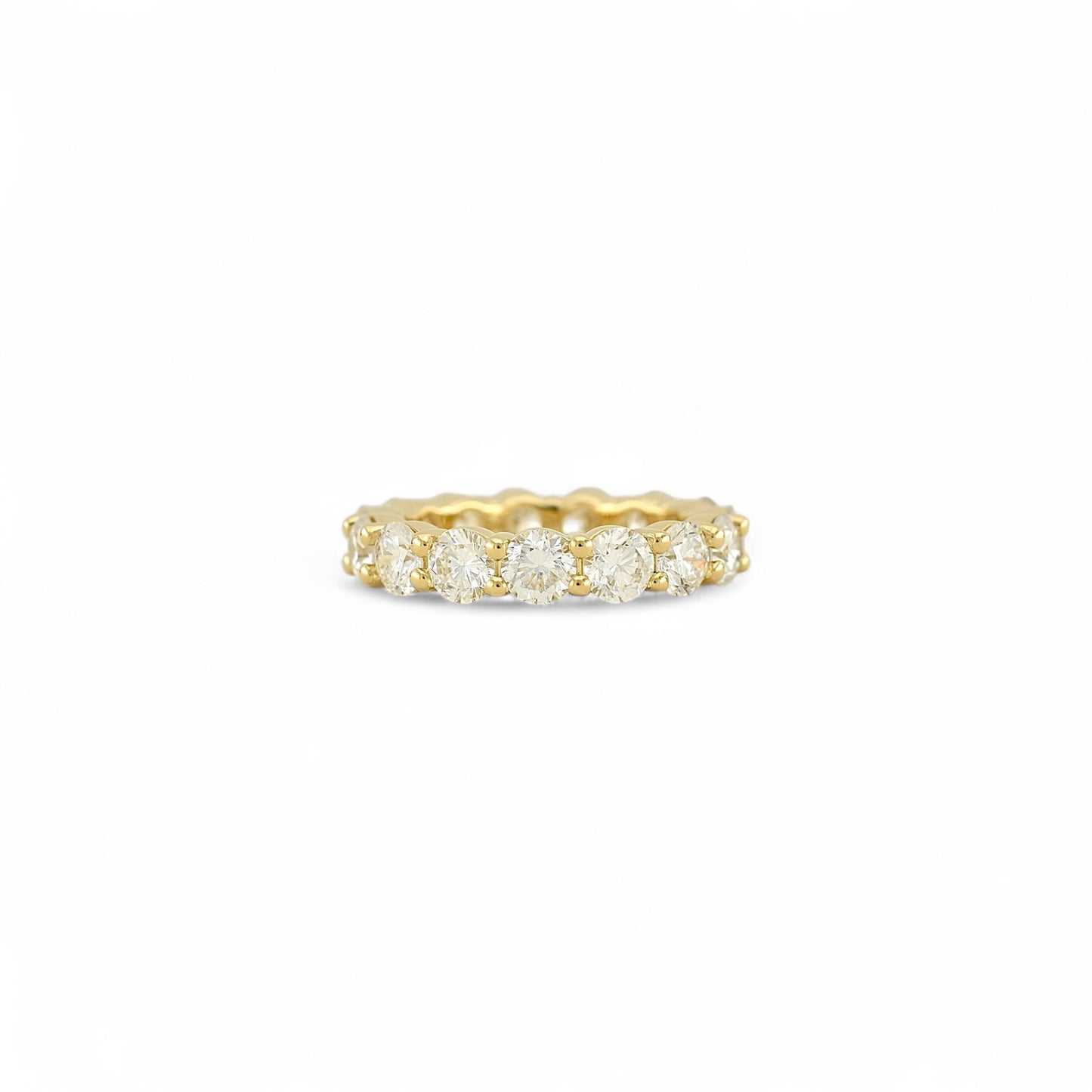 Round Cut Eternity Ring | 4.30mm | 14K Solid Gold with E-F VS+ Lab-Grown Diamonds
