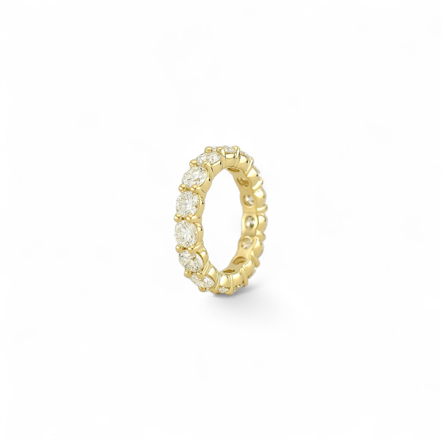 Round Cut Eternity Ring | 4.30mm | 14K Solid Gold with E-F VS+ Lab-Grown Diamonds