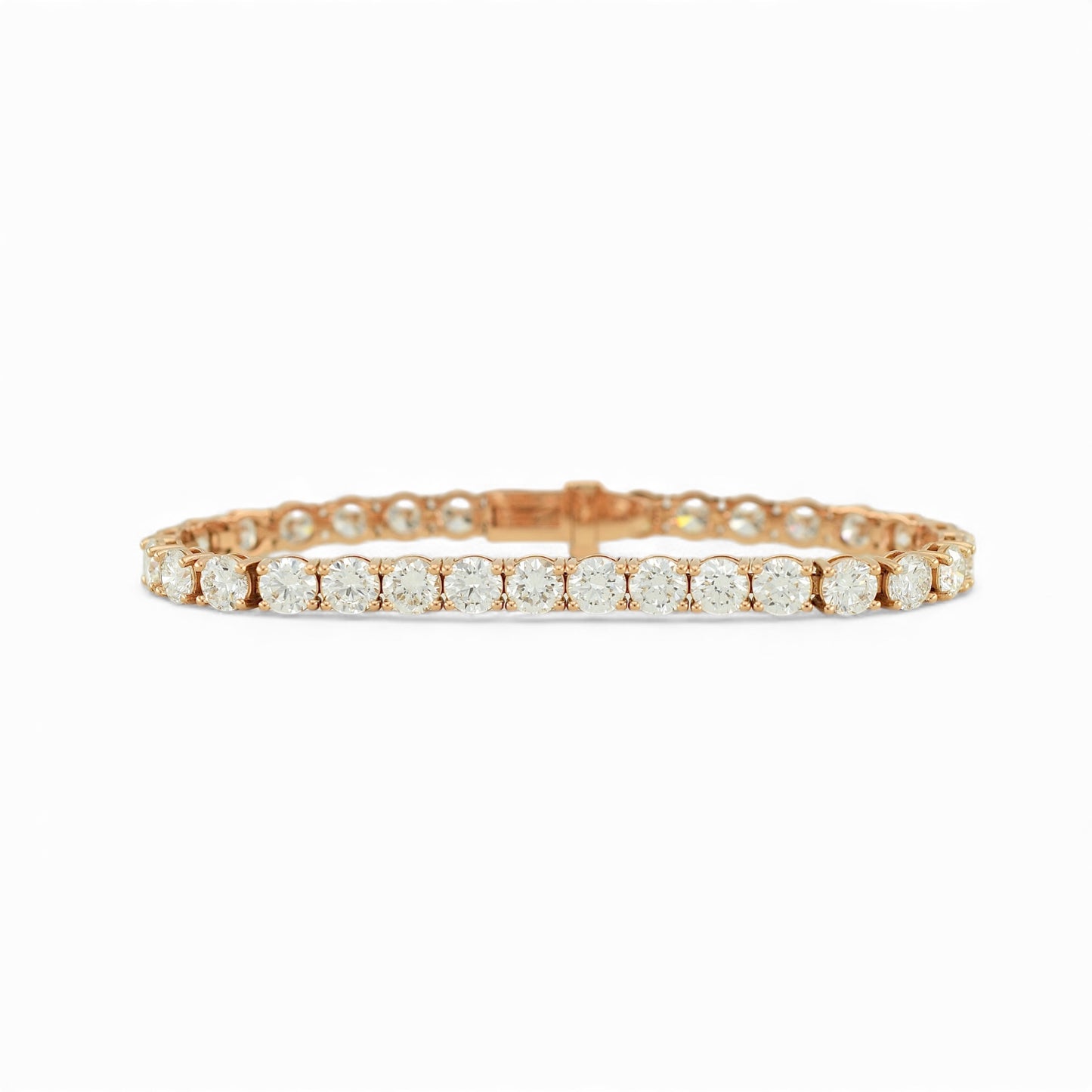 15-17ct. Lab-Grown Diamond Tennis Bracelet | 5.10mm | 14K Solid Gold with E-F VS+ Diamonds