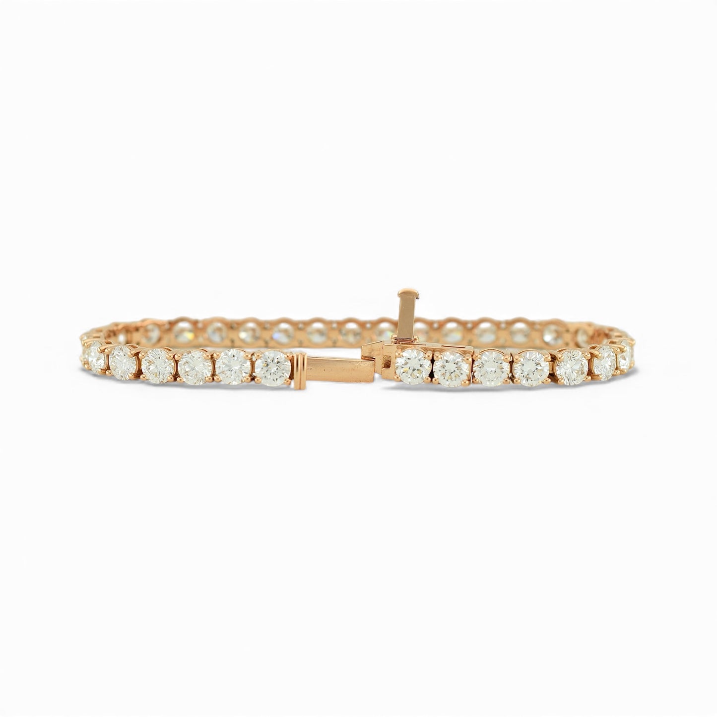 15-17ct. Lab-Grown Diamond Tennis Bracelet | 5.10mm | 14K Solid Gold with E-F VS+ Diamonds