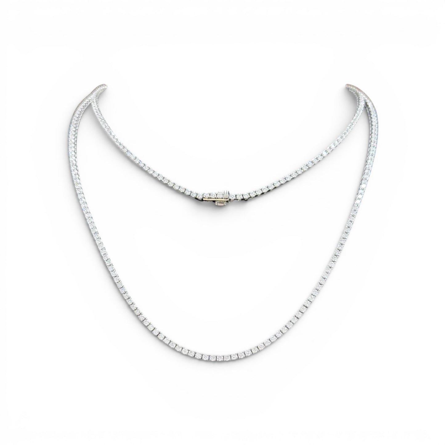 5-8ct. Lab-Grown Diamond Tennis Necklace | 2.00mm | 14K Solid Gold with E-F VS+ Diamonds