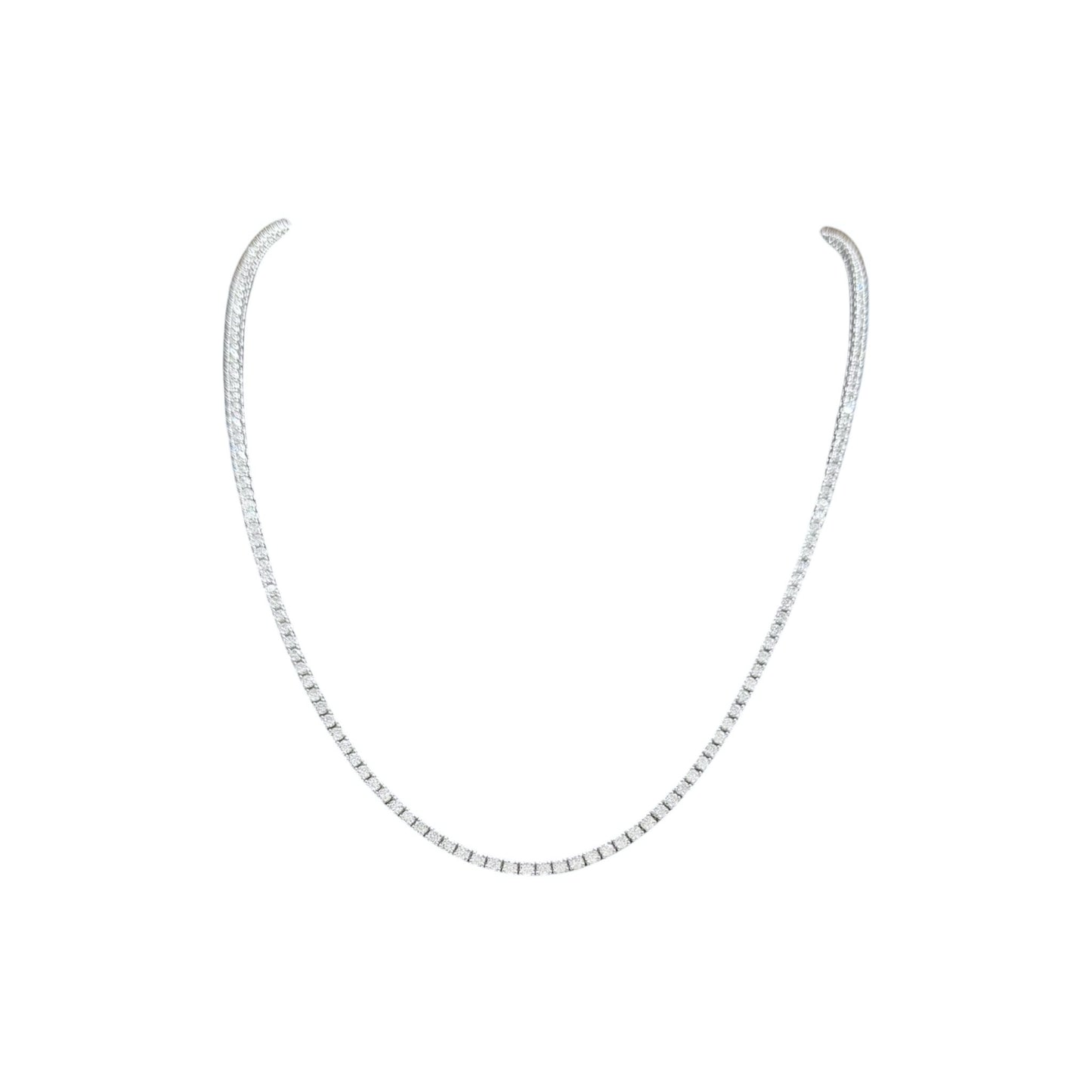 5-8ct. Lab-Grown Diamond Tennis Necklace | 2.00mm | 14K Solid Gold with E-F VS+ Diamonds