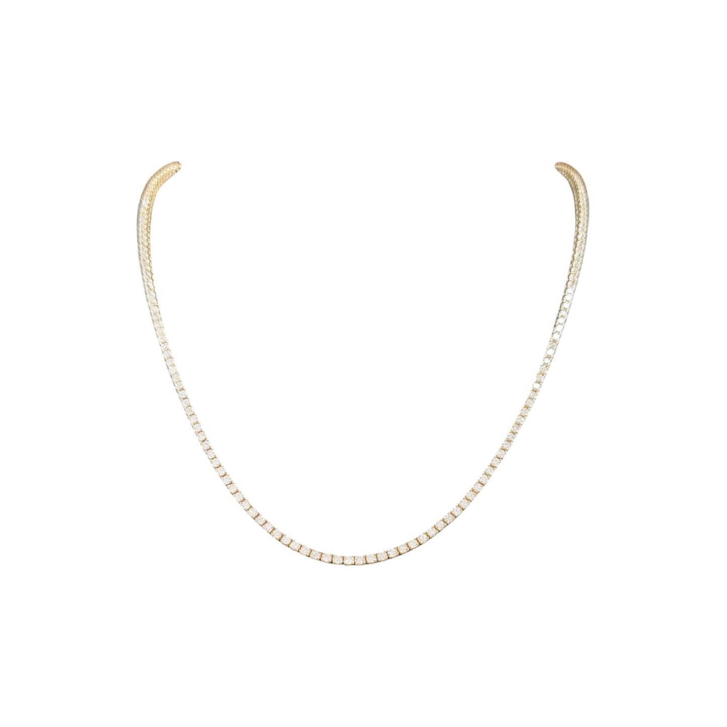 5-8ct. Lab-Grown Diamond Tennis Necklace | 2.00mm | 14K Solid Gold with E-F VS+ Diamonds