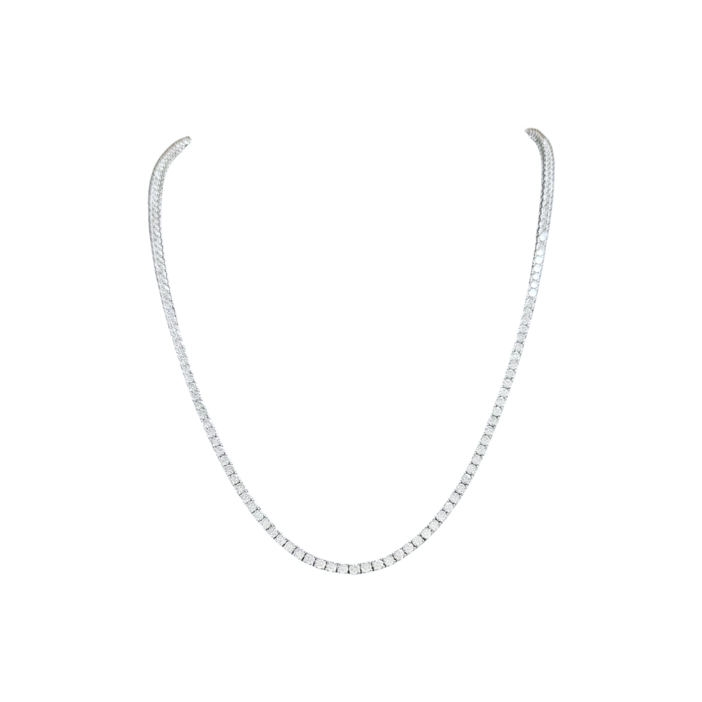 7-12ct. Lab-Grown Diamond Tennis Necklace | 2.35mm | 14K Solid Gold with E-F VS+ Diamonds