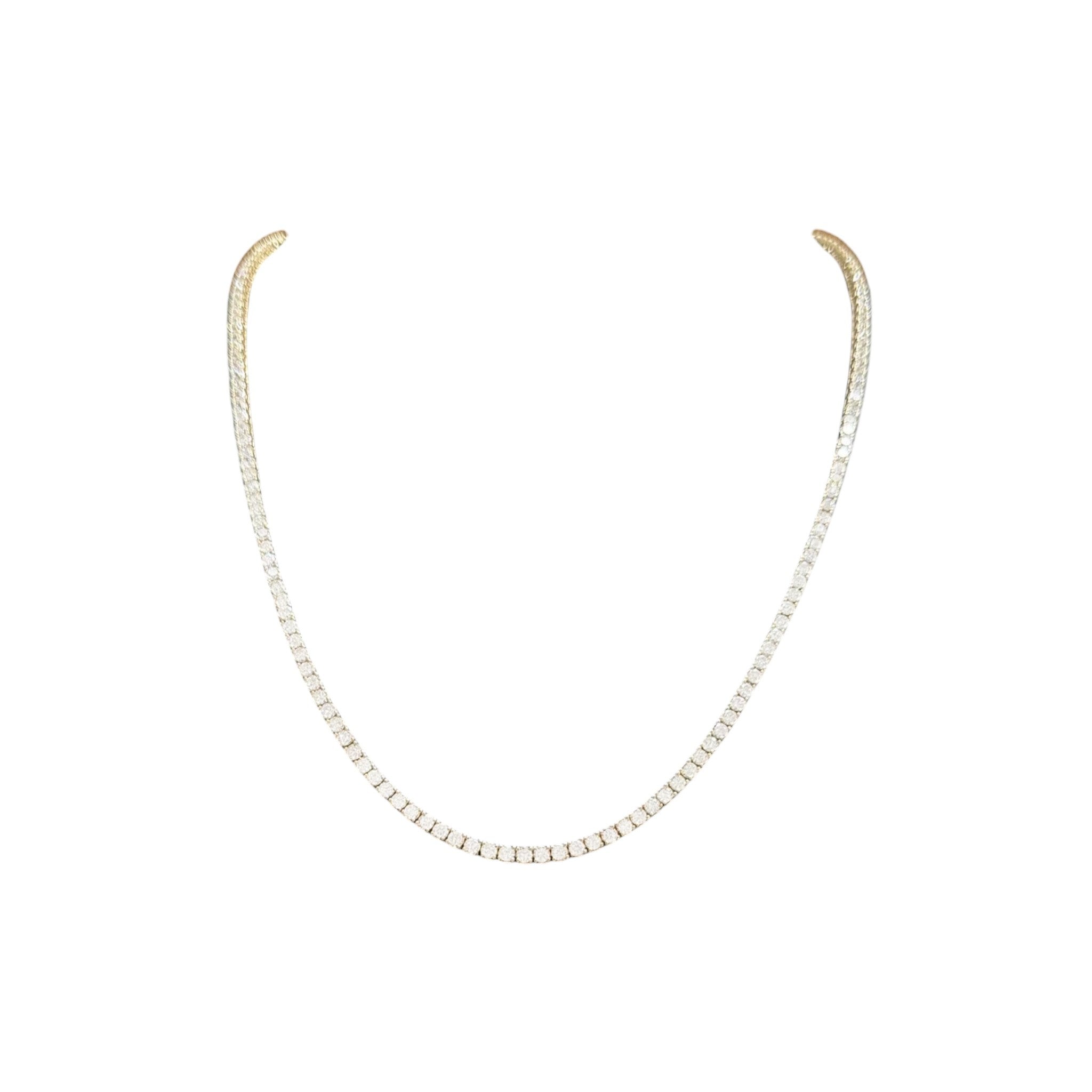 7-12ct. Lab-Grown Diamond Tennis Necklace | 2.35mm | 14K Solid