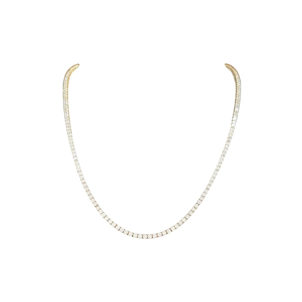 7-12ct. Lab-Grown Diamond Tennis Necklace | 2.35mm | 14K Solid Gold with E-F VS+ Diamonds
