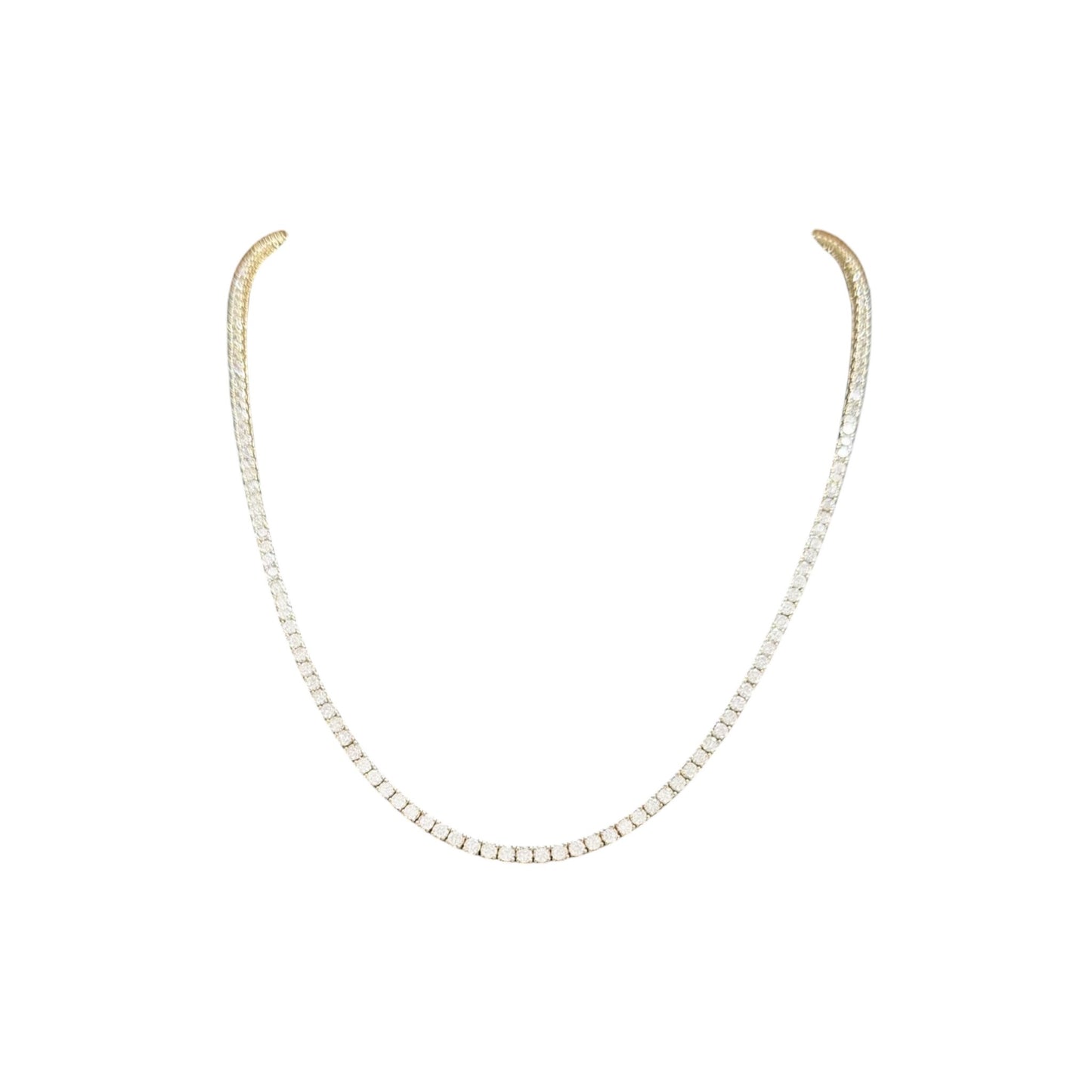 7-12ct. Lab-Grown Diamond Tennis Necklace | 2.35mm | 14K Solid Gold with E-F VS+ Diamonds