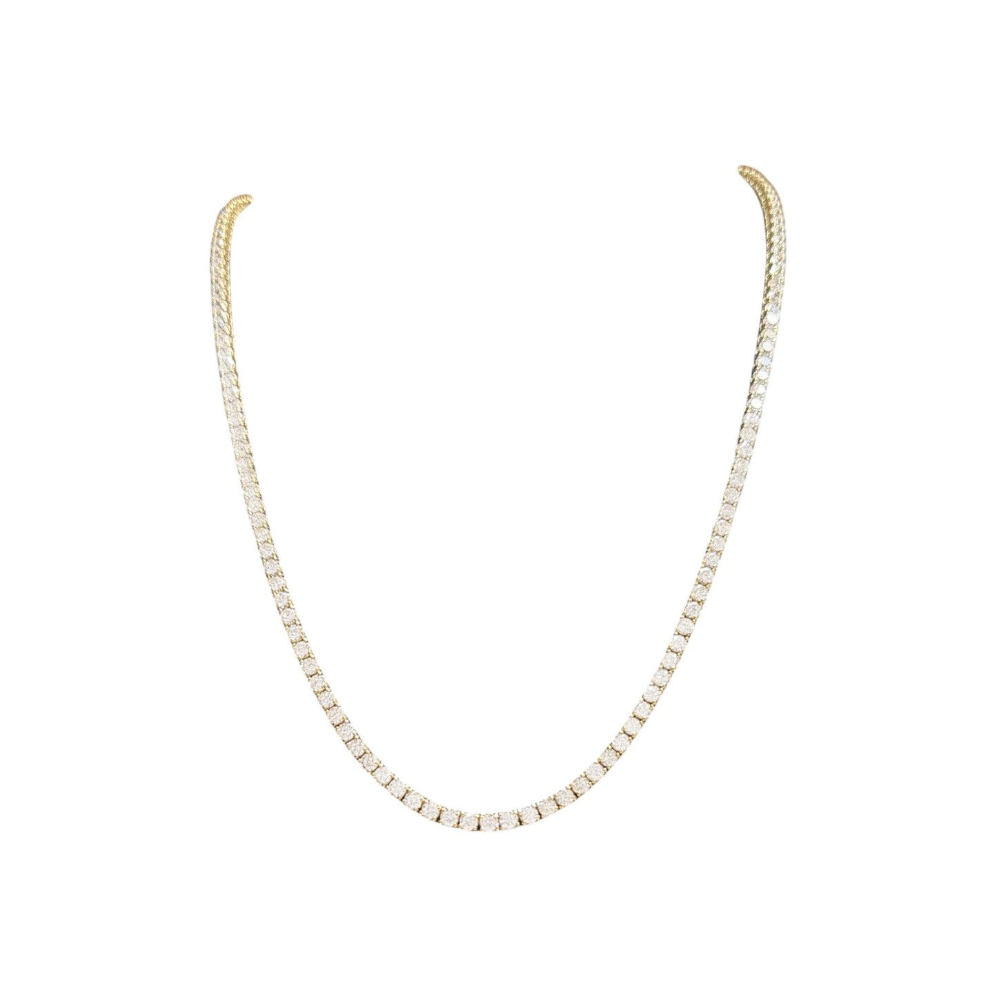 11-18ct. Lab-Grown Diamond Tennis Necklace | 2.85mm | 14K Solid Gold with E-F VS+ Diamonds