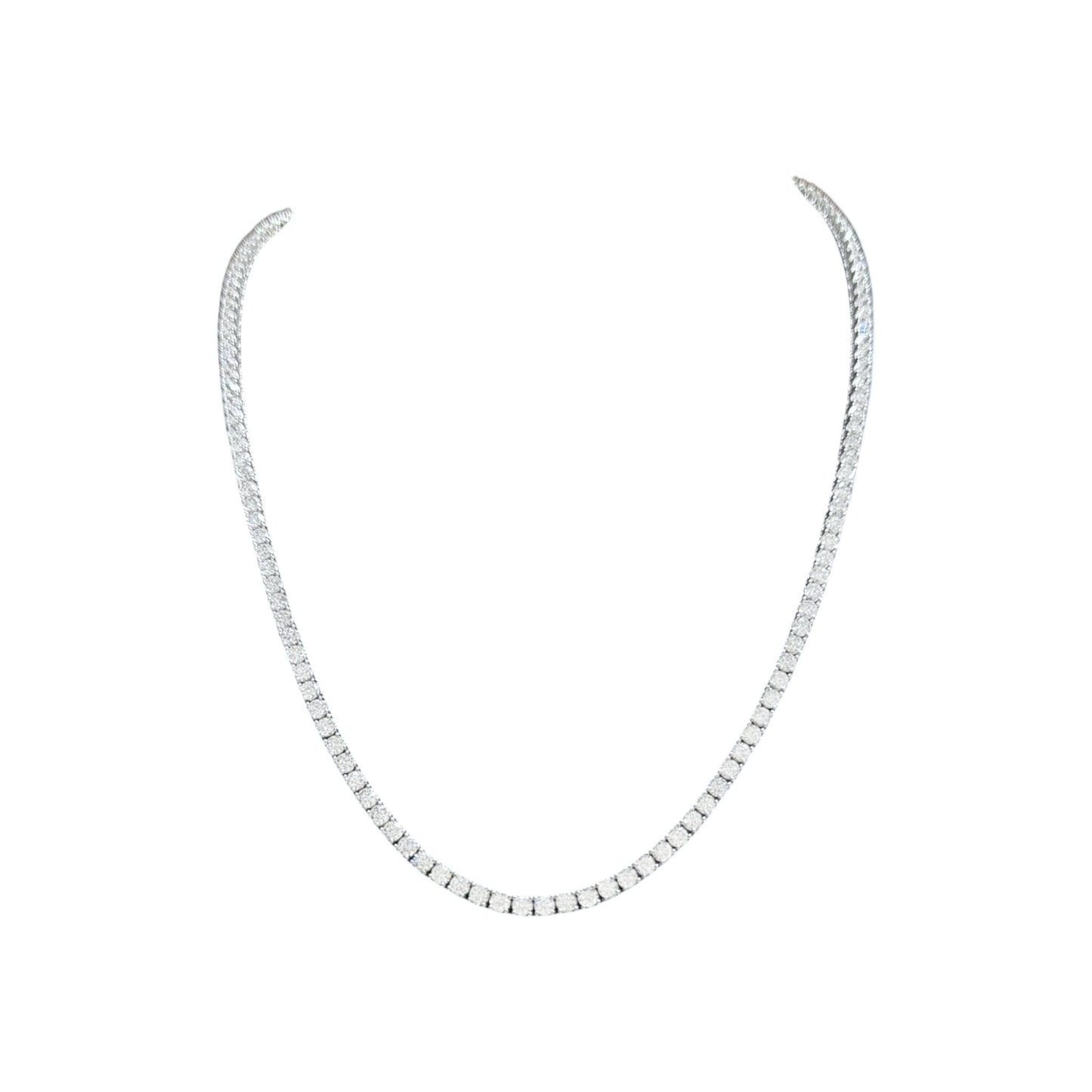 11-18ct. Lab-Grown Diamond Tennis Necklace | 2.85mm | 14K Solid Gold with E-F VS+ Diamonds