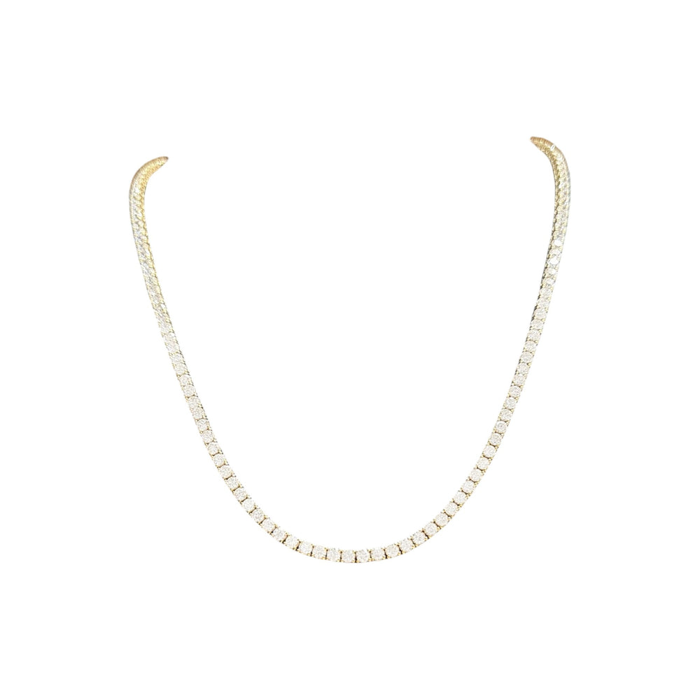 12-20ct. Lab-Grown Diamond Tennis Necklace | 3.00mm | 14K Solid Gold with E-F VS+ Diamonds