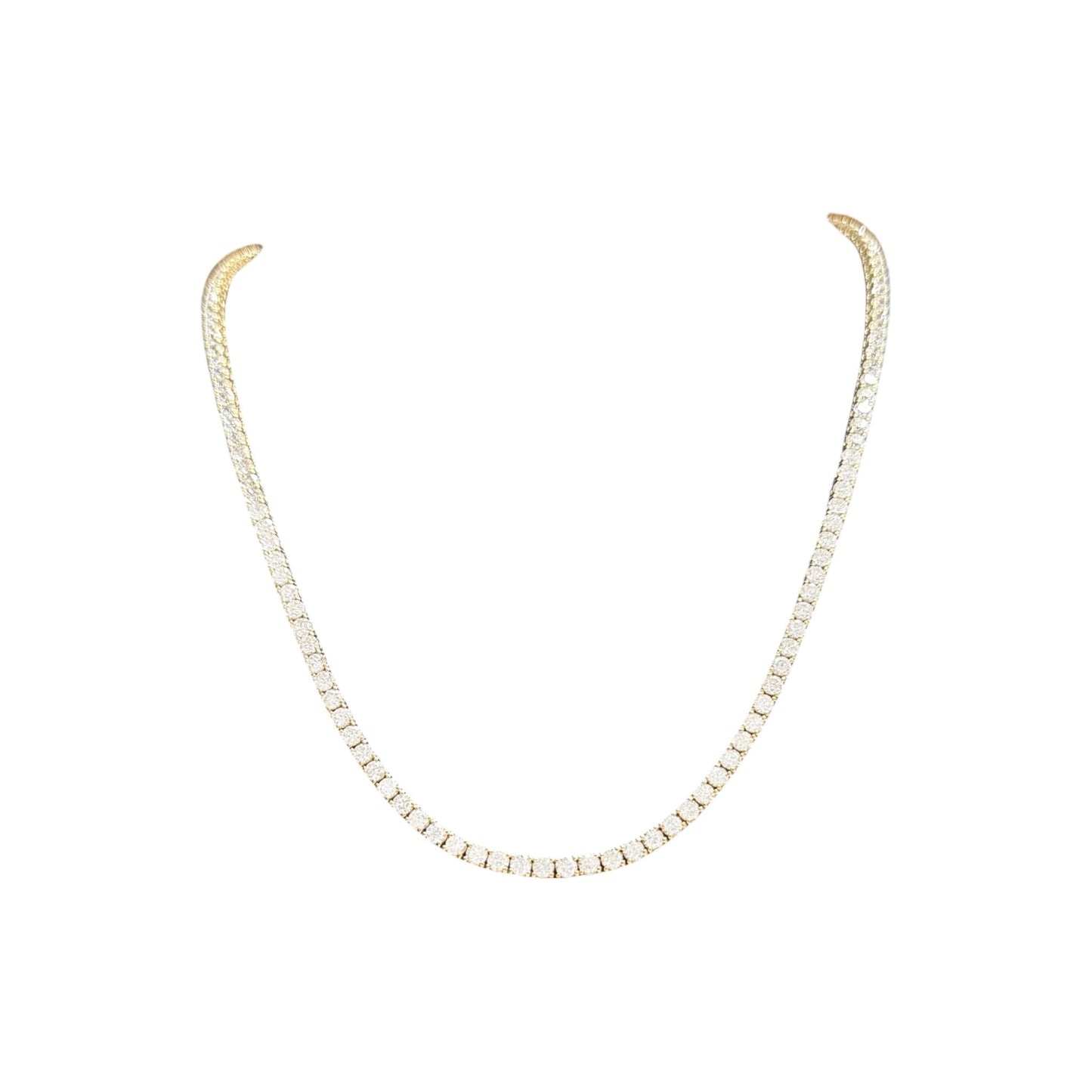 12-20ct. Lab-Grown Diamond Tennis Necklace | 3.00mm | 14K Solid Gold with E-F VS+ Diamonds