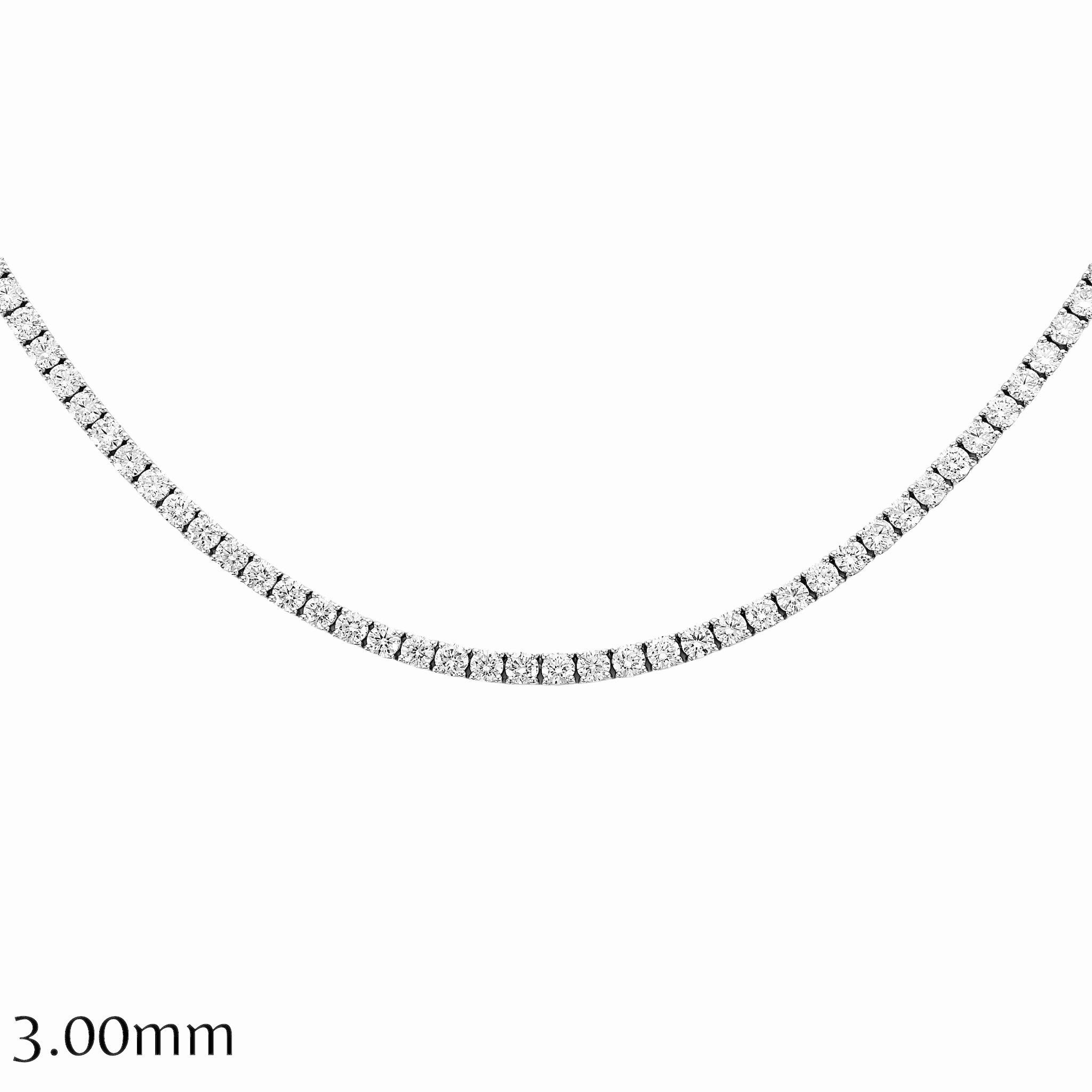 11-18ct. Lab-Grown Diamond Tennis Necklace | 2.85mm | 14K