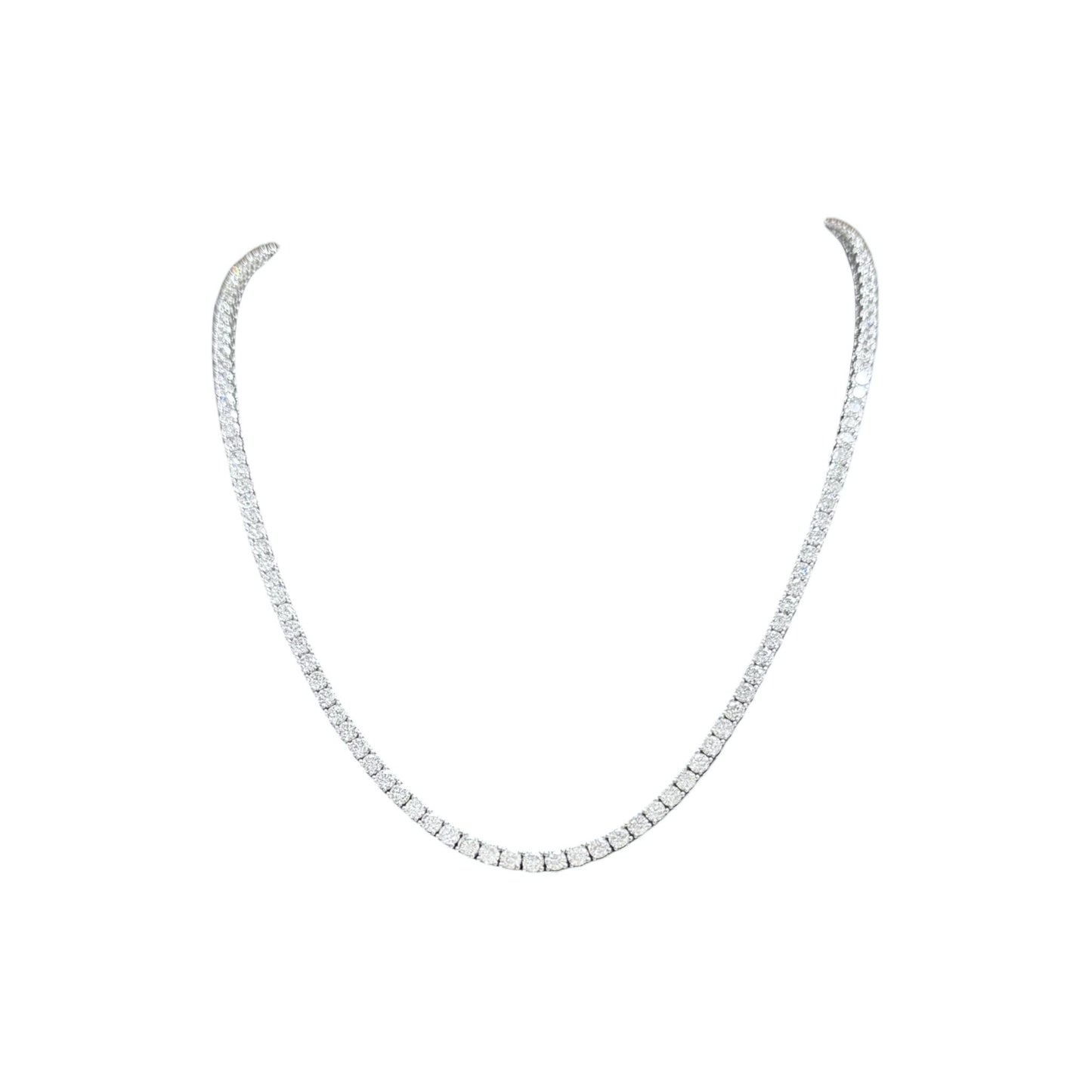 12-20ct. Lab-Grown Diamond Tennis Necklace | 3.00mm | 14K Solid Gold with E-F VS+ Diamonds