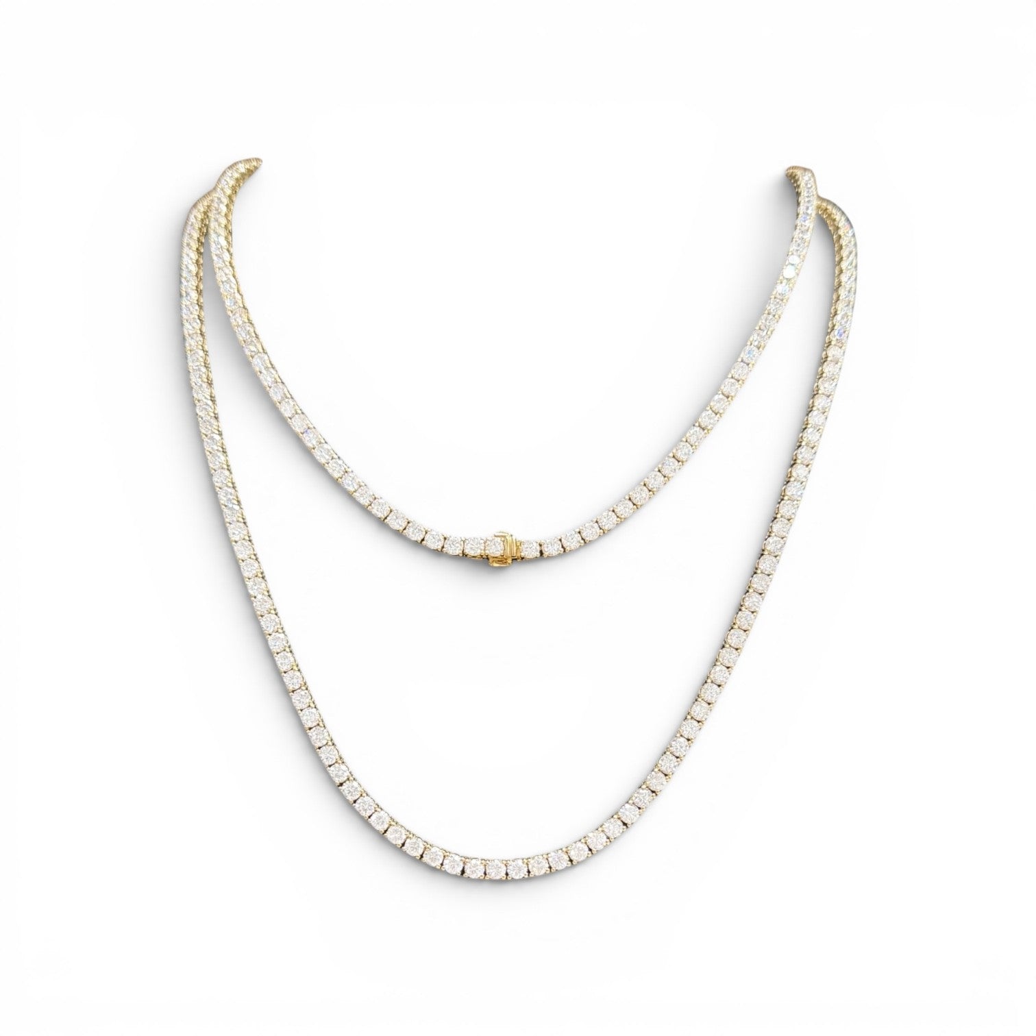 12-20ct. Lab-Grown Diamond Tennis Necklace | 3.00mm | 14K Solid