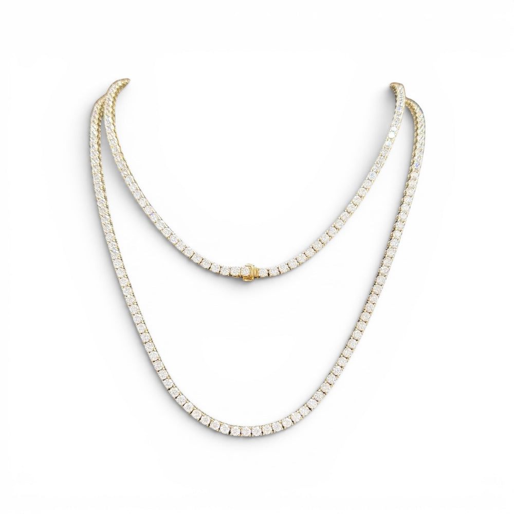 12-20ct. Lab-Grown Diamond Tennis Necklace | 3.00mm | 14K Solid Gold with E-F VS+ Diamonds