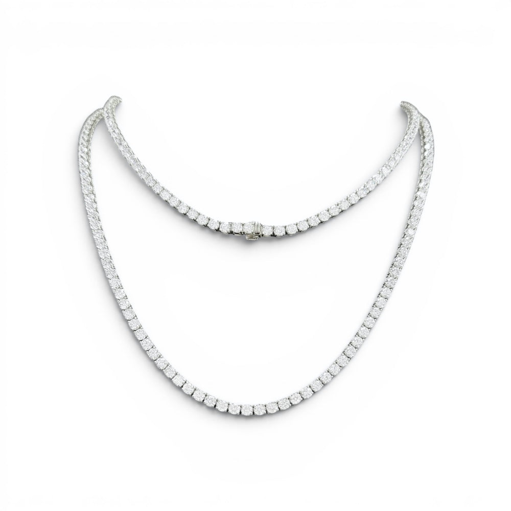 15-24ct. Lab-Grown Diamond Tennis Necklace | 3.35mm | 14K Solid Gold with E-F VS+ Diamonds