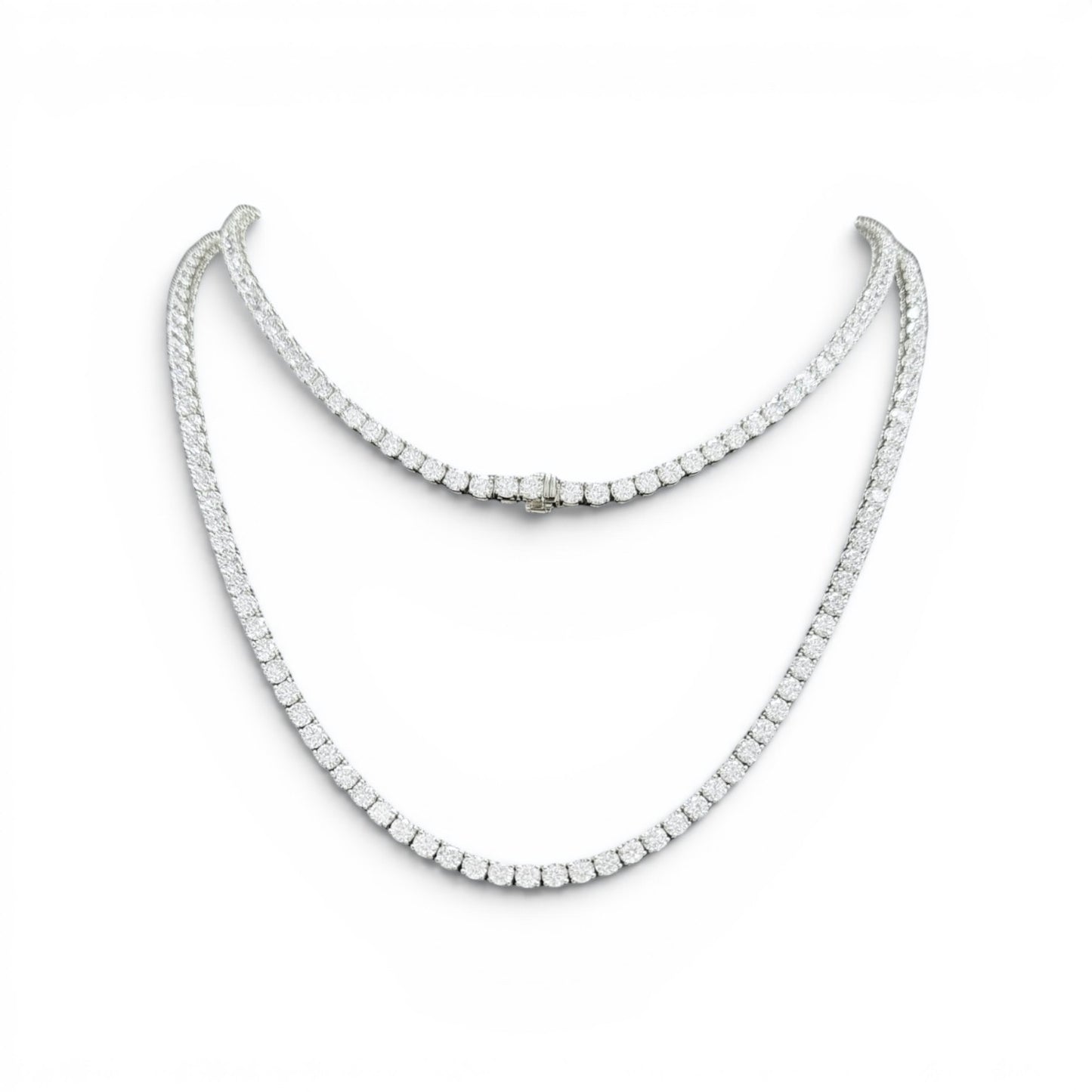 15-24ct. Lab-Grown Diamond Tennis Necklace | 3.35mm | 14K Solid Gold with E-F VS+ Diamonds