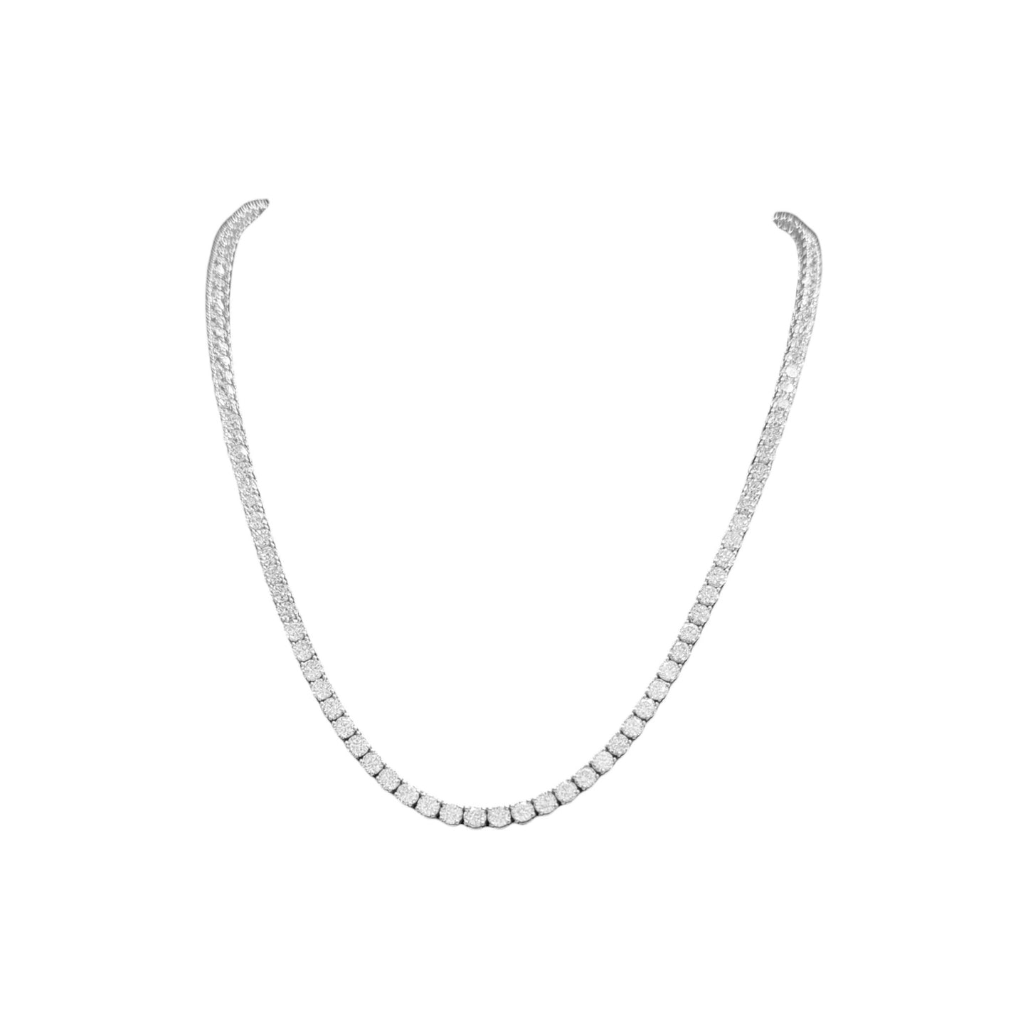 15-24ct. Lab-Grown Diamond Tennis Necklace | 3.35mm | 14K Solid Gold with E-F VS+ Diamonds