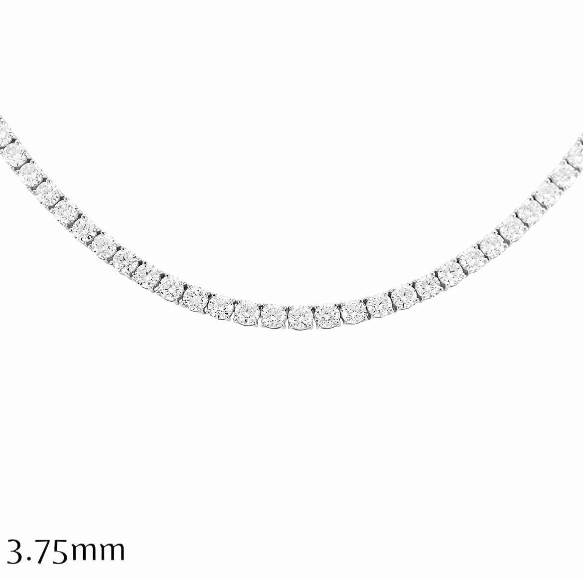 18.5-32ct. Lab-Grown Diamond Tennis Necklace | 3.75mm | 14K Solid Gold with E-F VS+ Diamonds