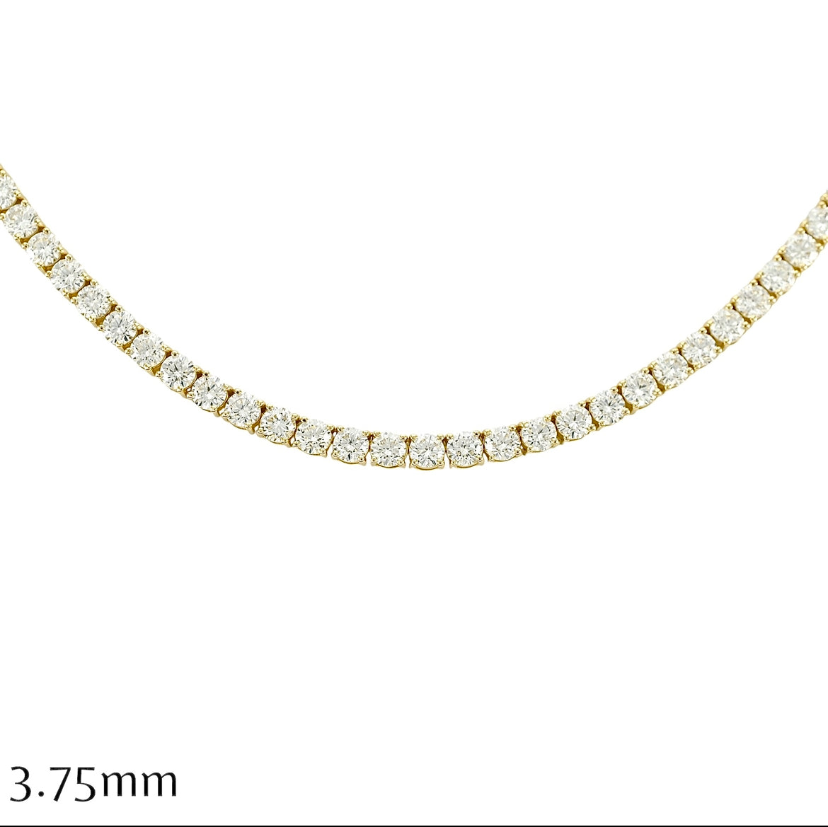 18.5-32ct. Lab-Grown Diamond Tennis Necklace | 3.75mm | 14K Solid Gold with E-F VS+ Diamonds
