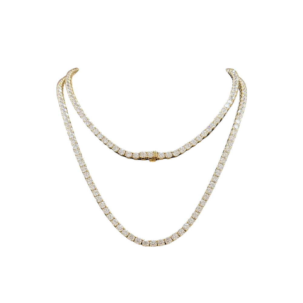 19-32ct. Lab-Grown Diamond Tennis Necklace | 3.75mm | 14K Solid Gold with E-F VS+ Diamonds
