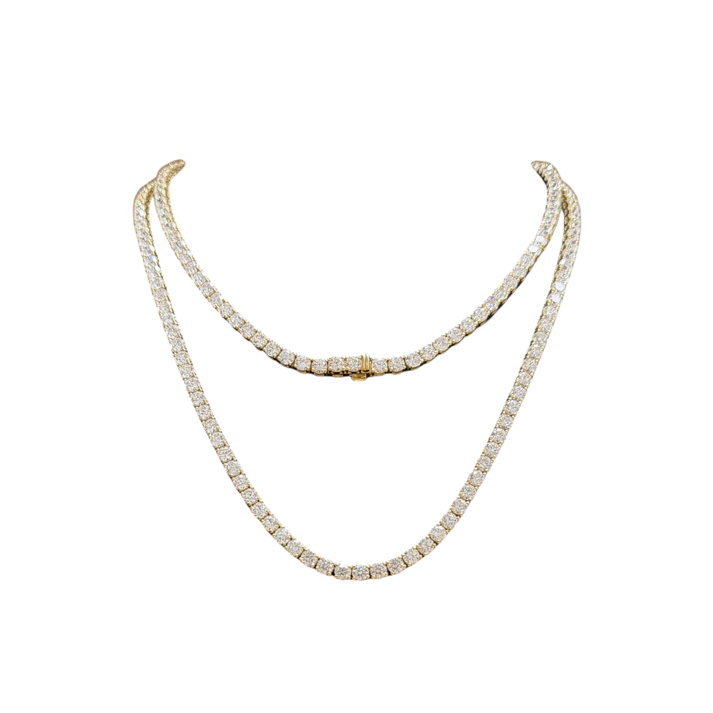 19-32ct. Lab-Grown Diamond Tennis Necklace | 3.75mm | 14K Solid Gold with E-F VS+ Diamonds