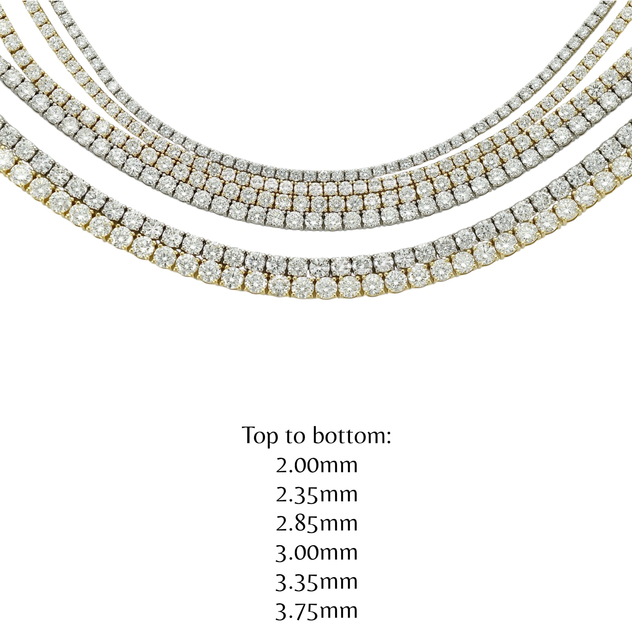 11-18ct. Lab-Grown Diamond Tennis Necklace | 2.85mm | 14K
