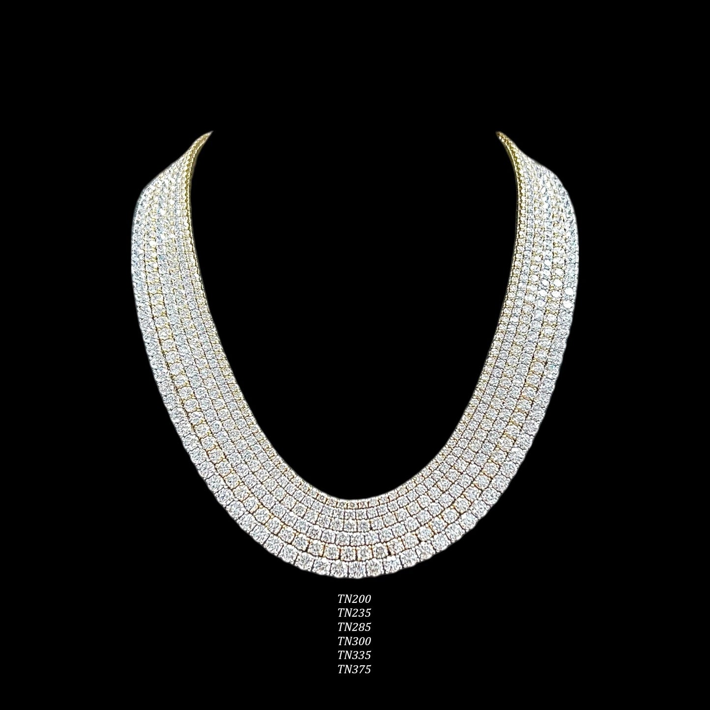 14-24ct. Lab-Grown Diamond Tennis Necklace | 3.35mm | 14K Solid Gold with E-F VS+ Diamonds
