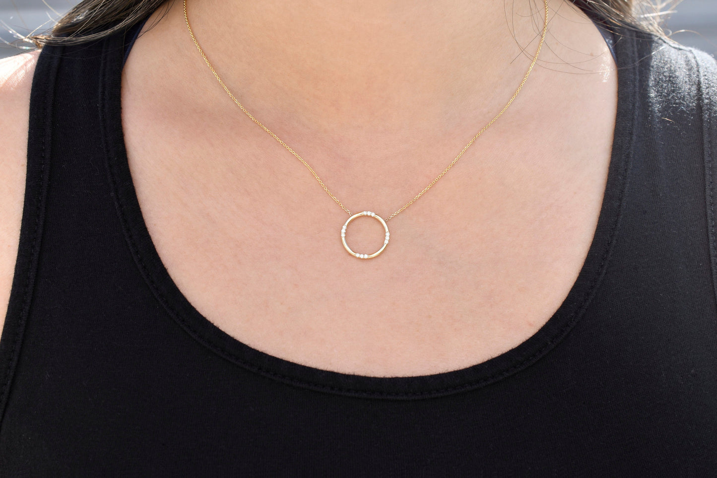 Harmony Circle Twenty Diamond Necklace | 14k Lab-Grown